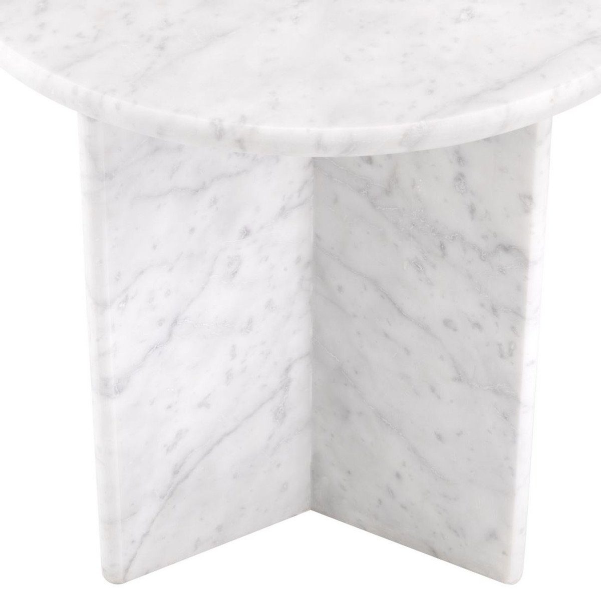 - 45 Marmor Luxus Beistelltisch Beistelltisch Padrino hochwertigem Weiß Carrara 45 Beistelltisch cm Runder Möbel H. Casa Ø aus Luxus Marmor - x