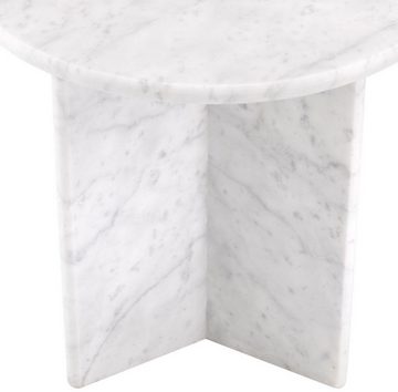 Casa Padrino Beistelltisch Luxus Beistelltisch Weiß Ø 45 x H. 45 cm - Runder Beistelltisch aus hochwertigem Carrara Marmor - Luxus Marmor Möbel