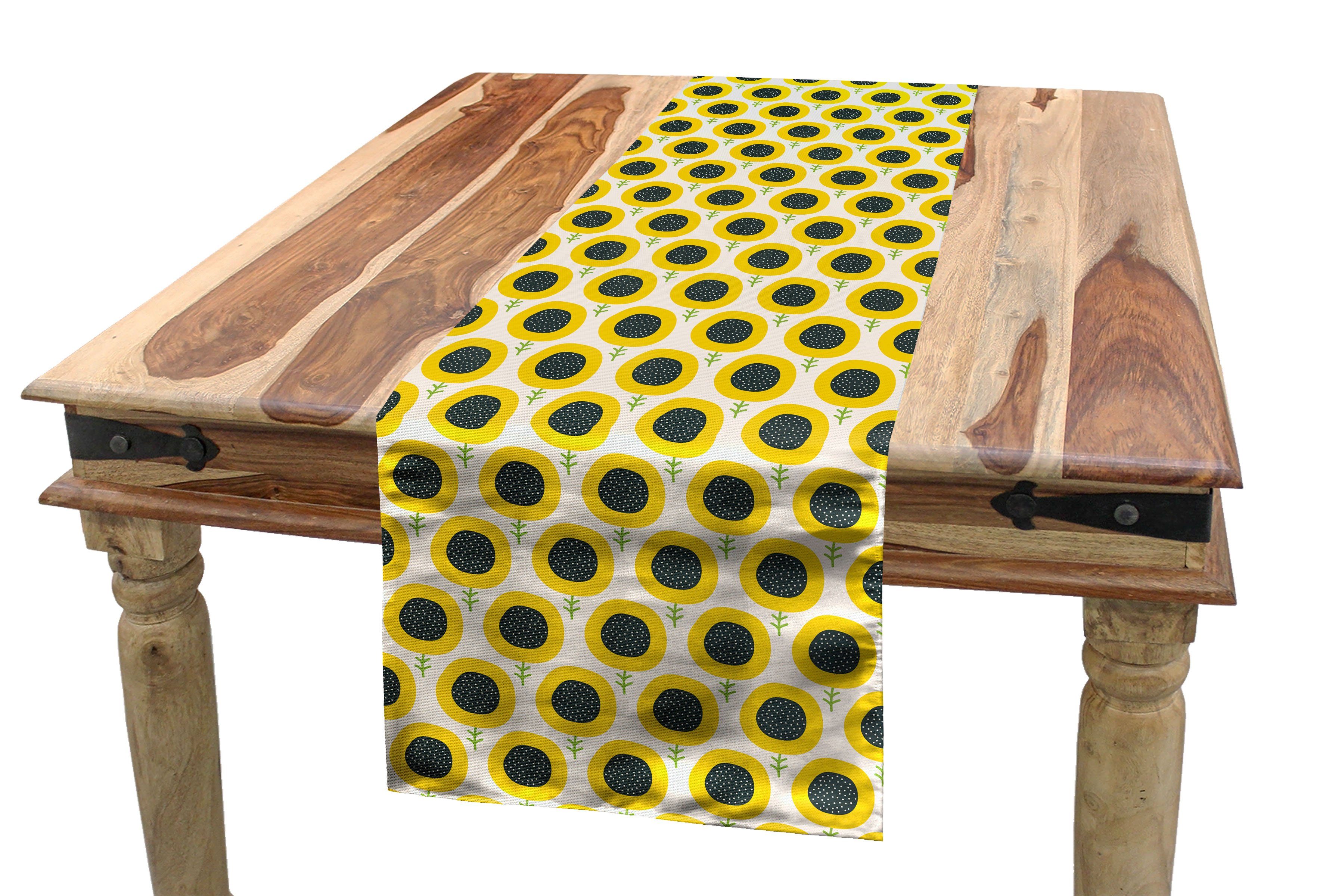 Abakuhaus Tischläufer Esszimmer Küche Dekorativer Doodle Rechteckiger Tischläufer, Sunflowers Blumen