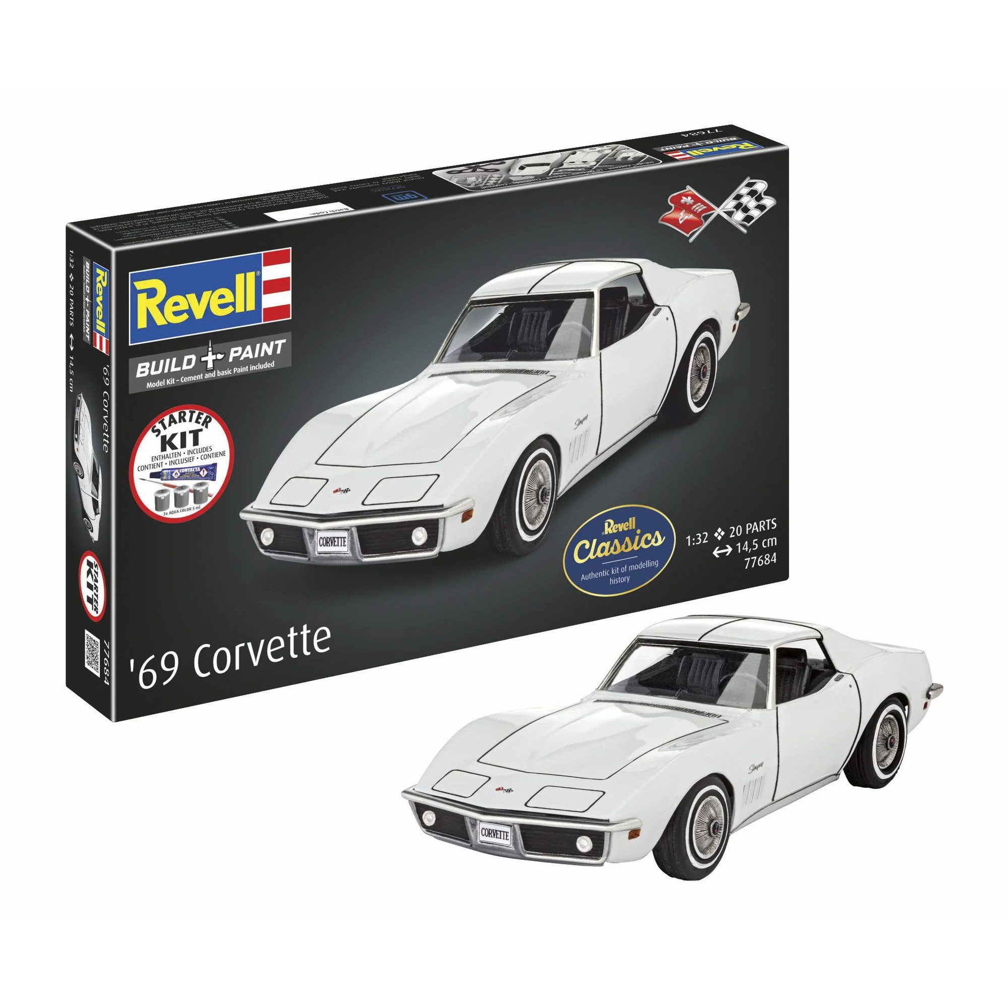 Revell® Revell Starter Kit Corvette C3, Modellfahrzeug, Steinbaukasten