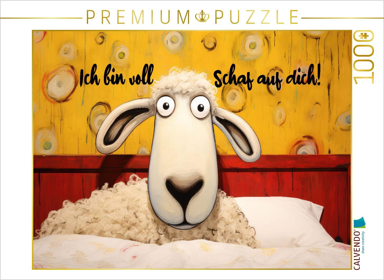 CALVENDO Puzzle CALVENDO Puzzle Scharfes Schaf, 1000 Teile Lege-Größe 64 × 48 cm Foto, 1000 Puzzleteile