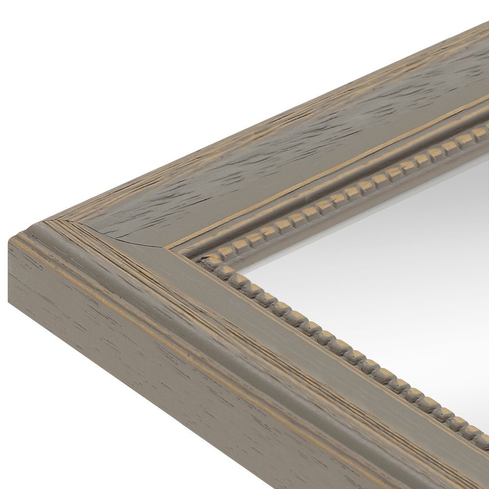 WANDStyle Wandspiegel H390, Grau, aus Massivholz im Landhaus Stil
