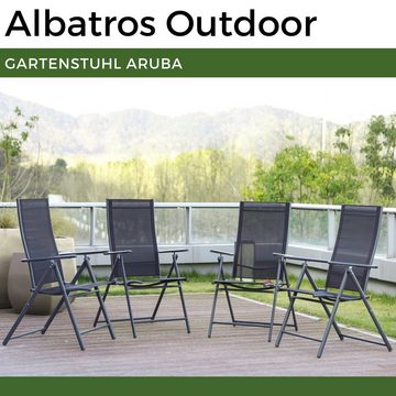Albatros International Gartenstuhl Albatros Gartenstühle 2er Set Aruba (bequeme Klappstühle auch als Terrassenstühle oder Balkonstühle), Gartenstühle Klappbar mit robustem Metallgestell, hohe Belastbarkeit