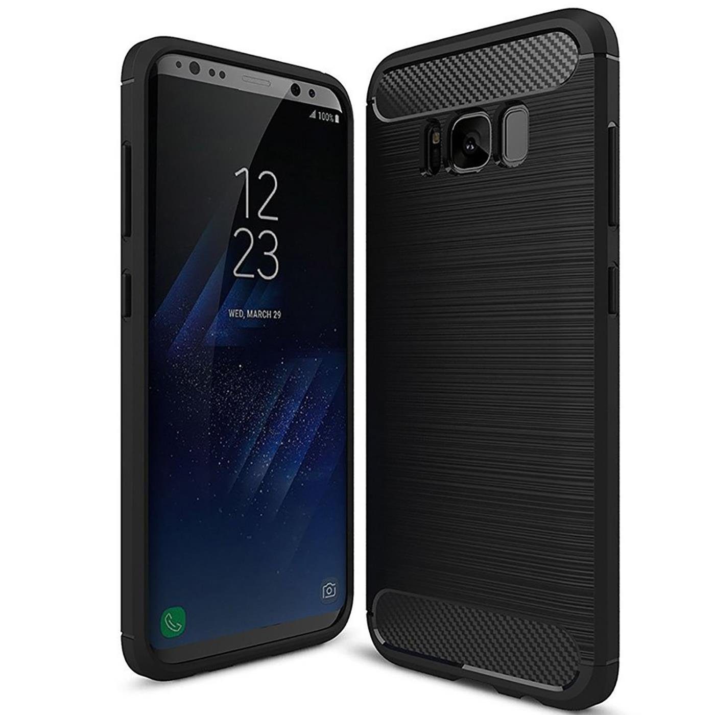 CoolGadget Handyhülle Carbon Handy Hülle für Samsung Galaxy S8 5,8 Zoll, robuste Telefonhülle Case Schutzhülle für Samsung S8 Hülle