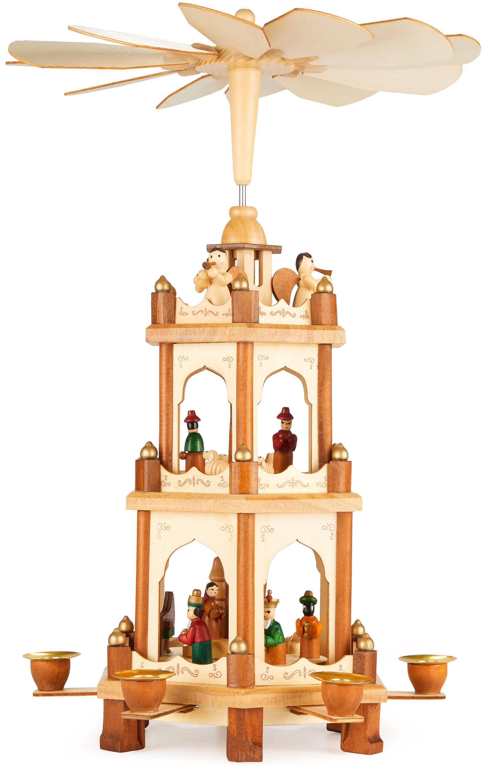 BRUBAKER Weihnachtspyramide 45 cm Pyramide Weihnachten mit Holz Figuren Han günstig online kaufen