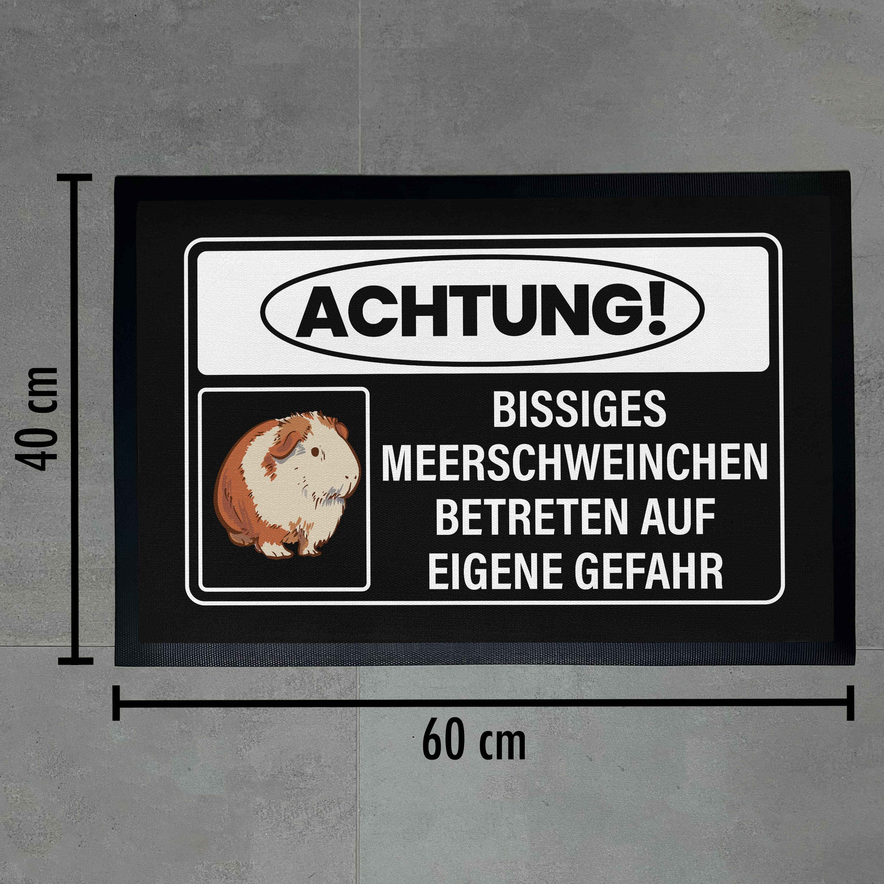 Geschenk Mam, Meerschweinchen Trendation Fußmatte Fußmatte Achtung Bissiges Meerschweinchen