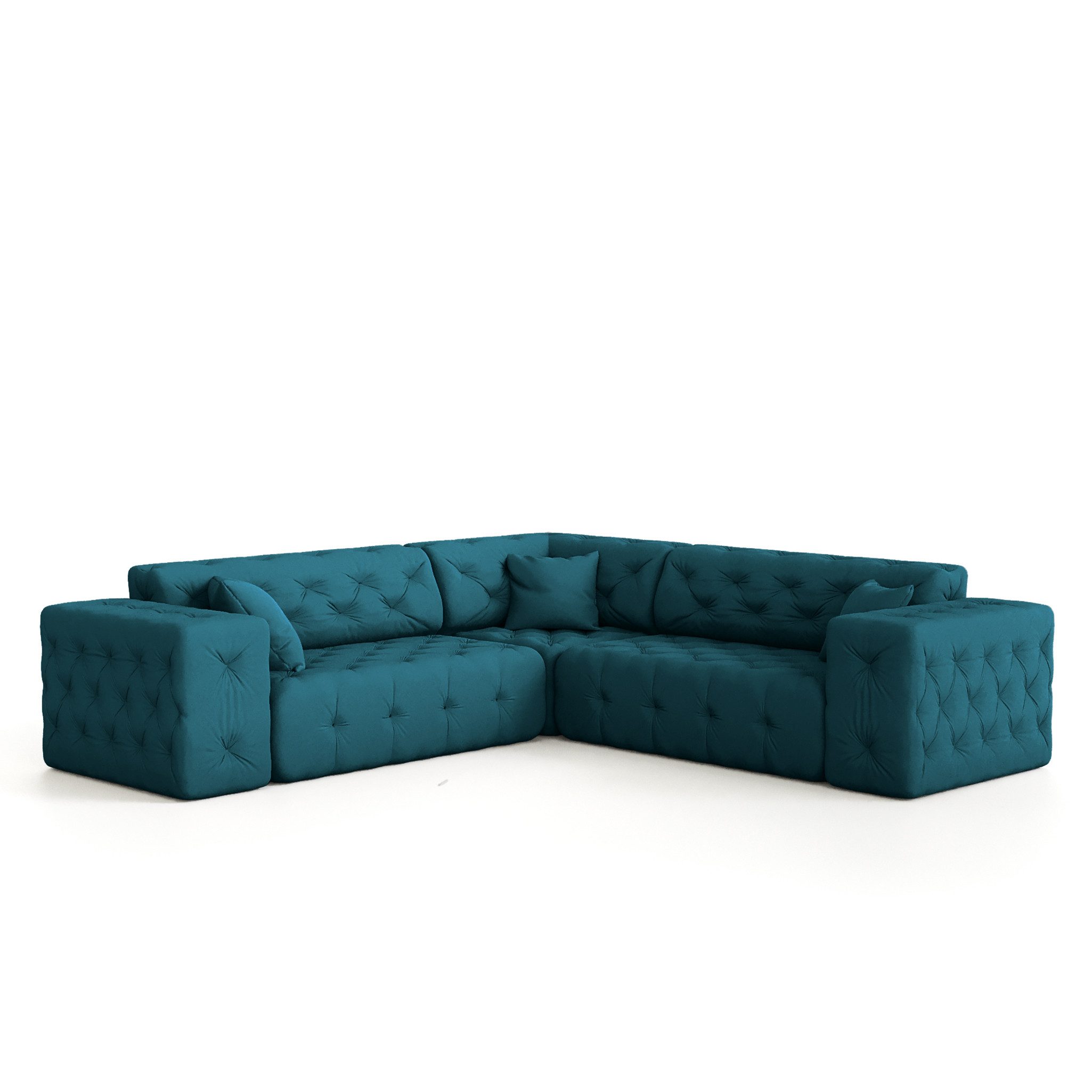 Fun Möbel Ecksofa Ecksofa Designersofa CHANTAL Seite universal in Stoff Opera Velvet
