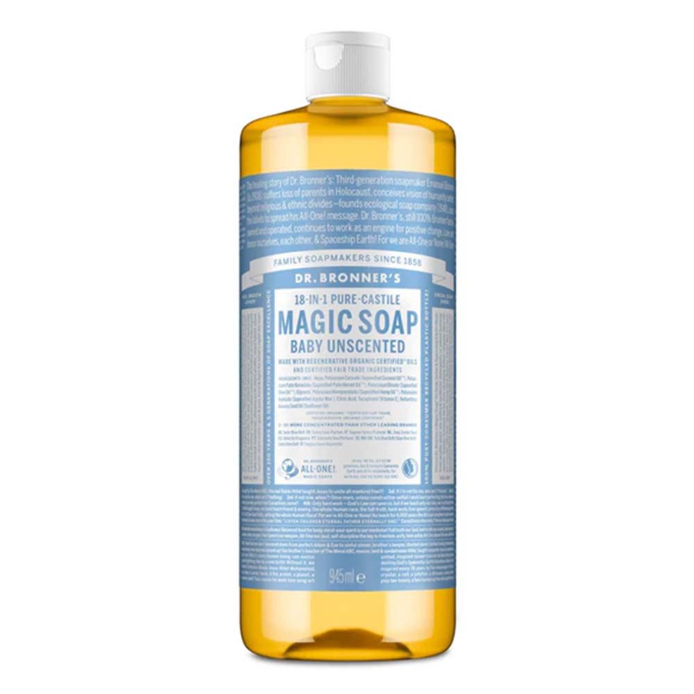 Dr. Bronners Flüssigseife Baby parfümfrei - 18in1 Magic Soap Naturseife 945ml 2er Pack