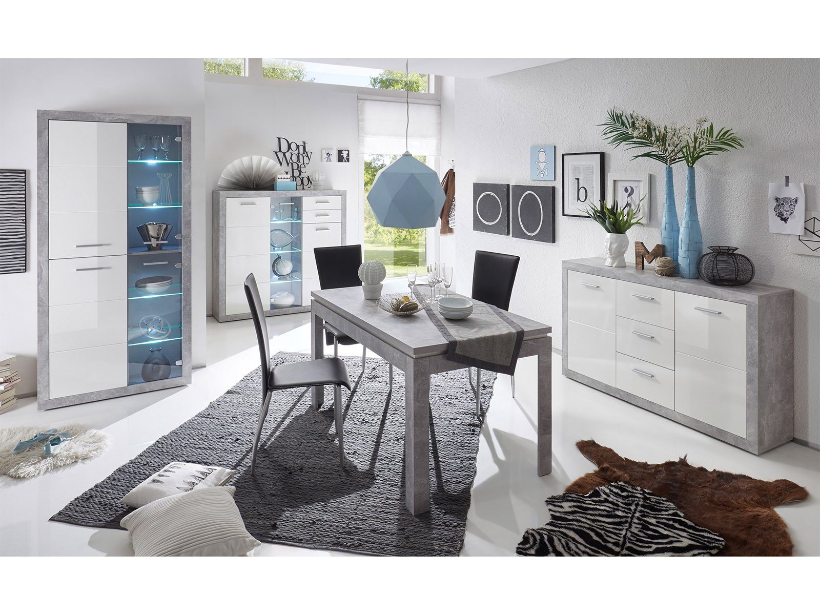 PREISBRECHER Highboard Rio de Janeiro, 137 x 134 x 37 cm (B/H/T)