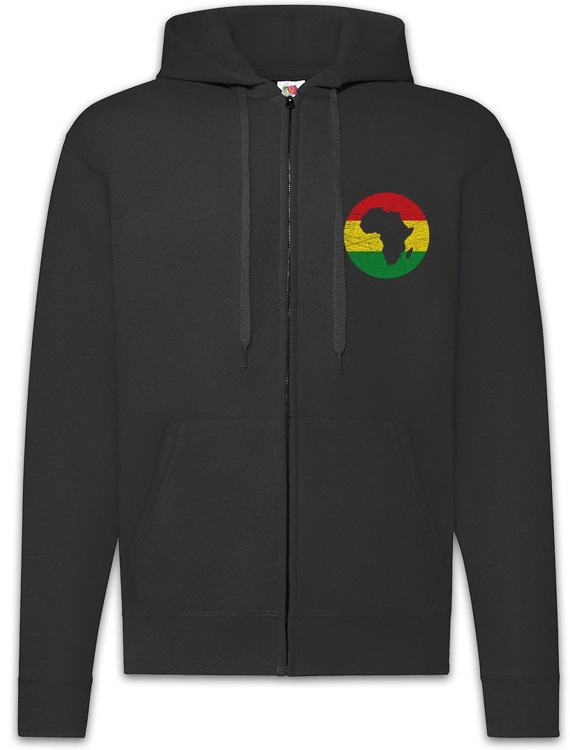 Sweatjacke Zion Africa Circle Zipper Hoodie Jah Ras Musik Babylon Irie Reggae