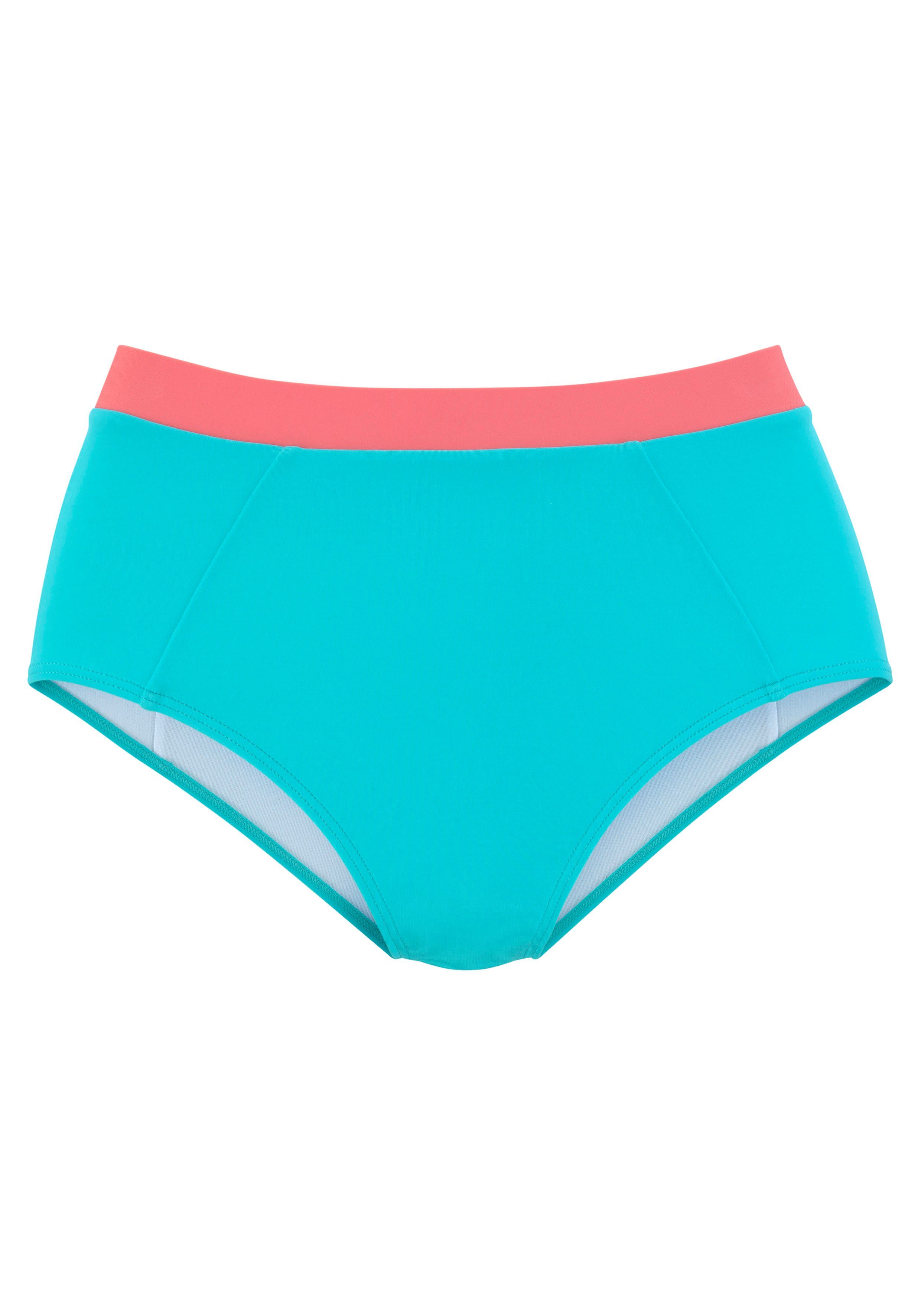 LASCANA ACTIVE Highwaist-Bikini-Hose Janni mit kontrastfarbigen günstig online kaufen