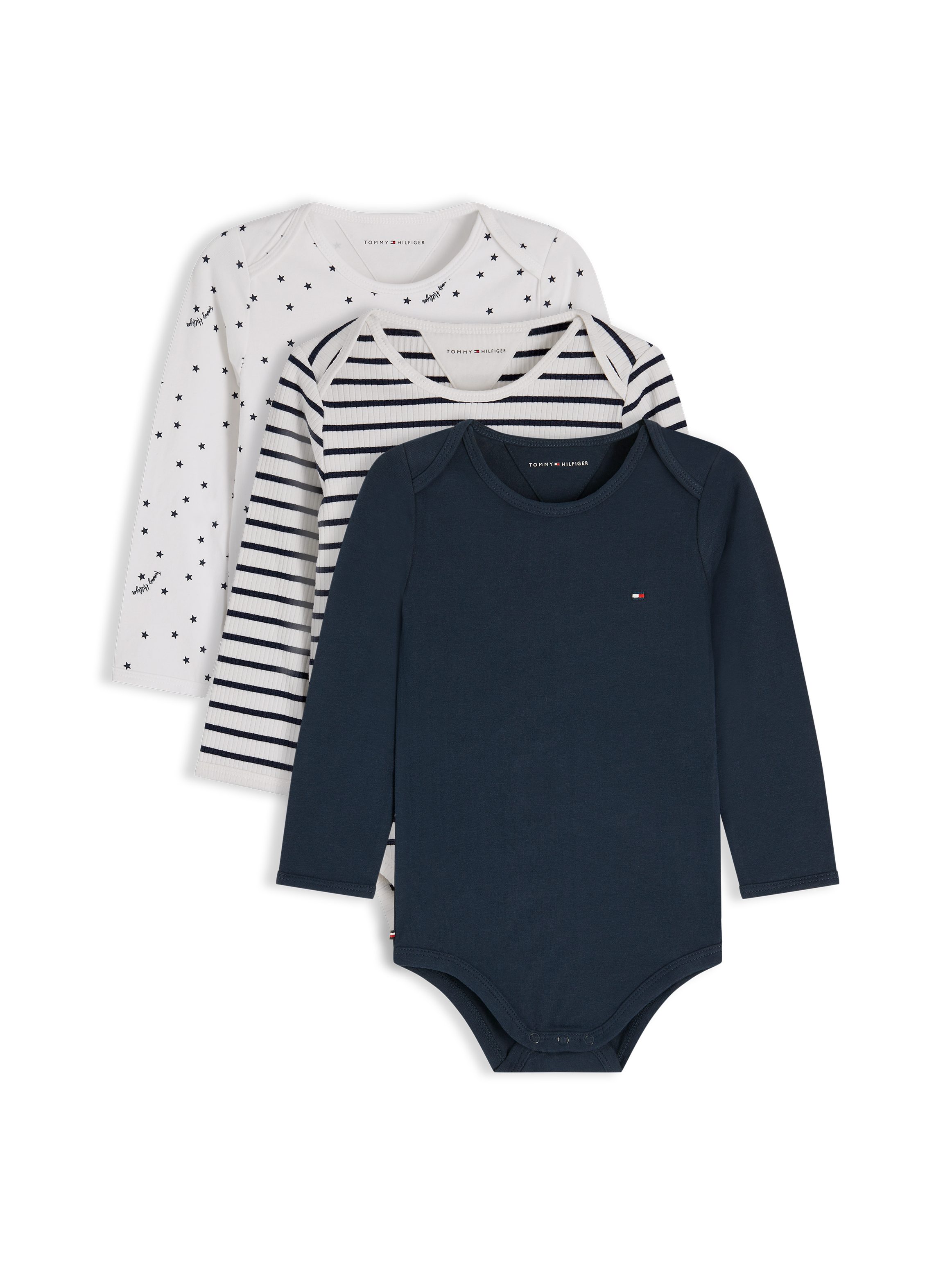 Tommy Hilfiger Langarmbody (Packung, 3-tlg) Bodys für Babys