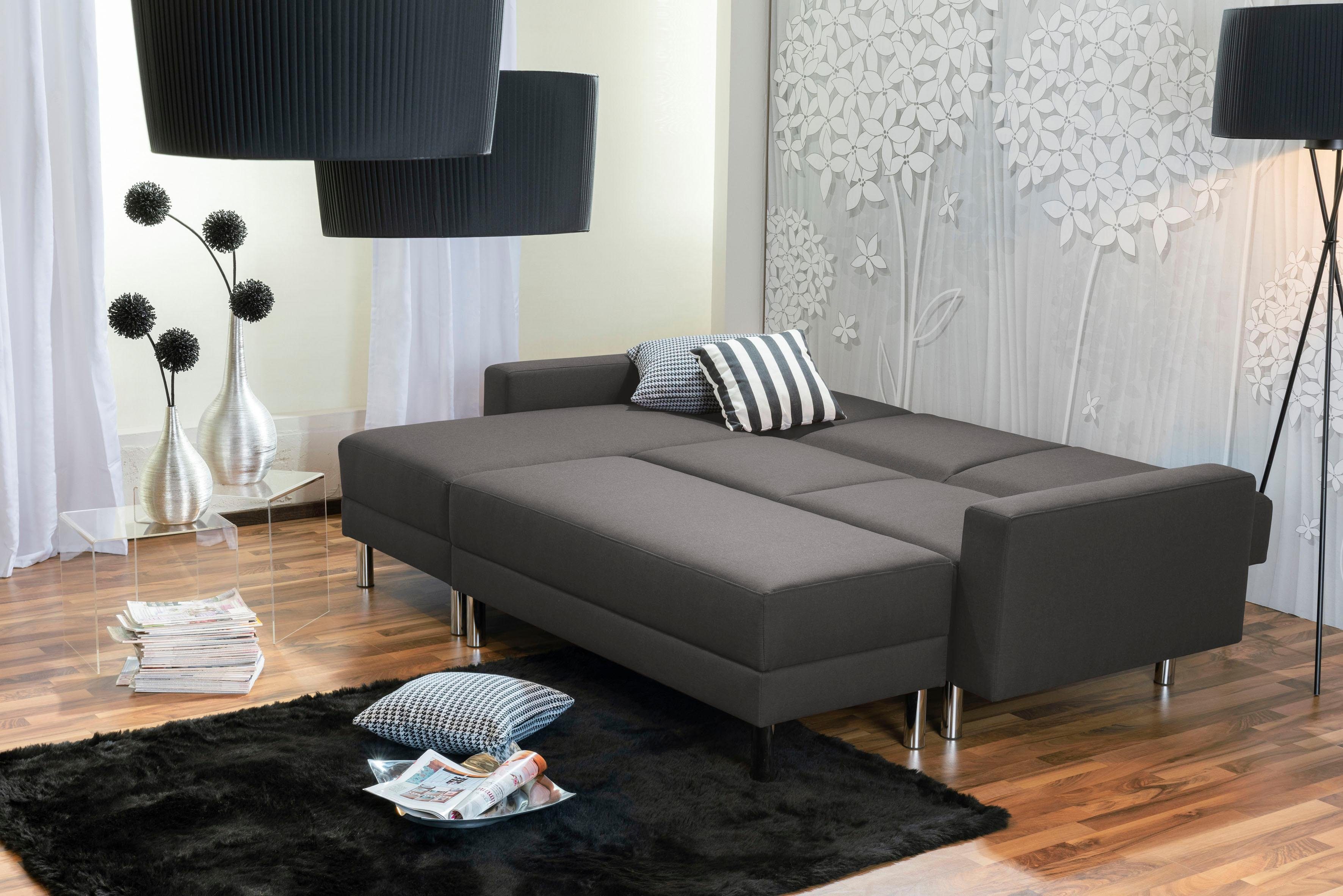 Stauraumhocker Rückenverstellung, mit Winzer® inklusive Schlafsofa Max Just Fresh,