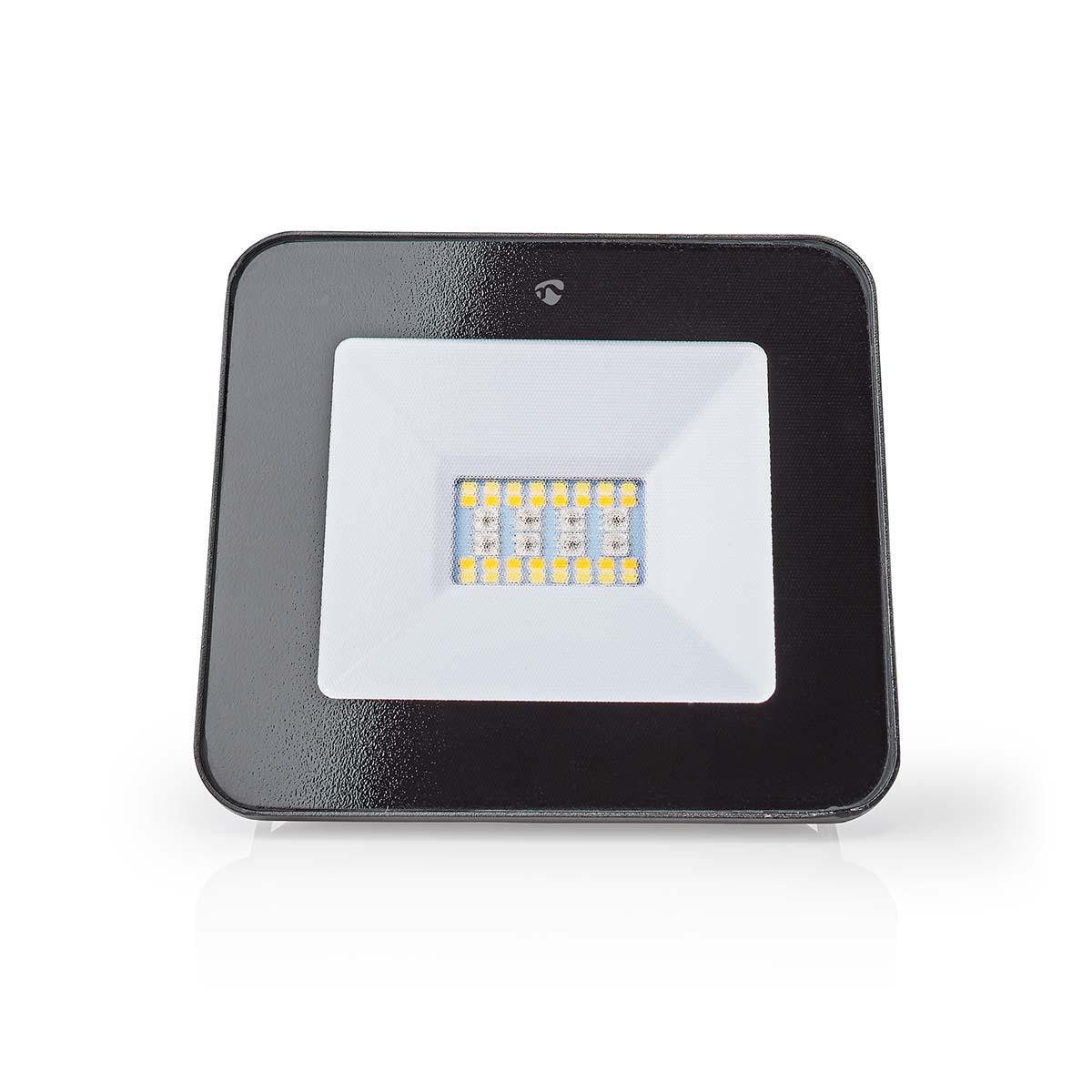 Nedis Flutlichtstrahler WIFILOFC20FBK, Wandbefestigung, Fernsteuerung, Dimmfunktion, Farbwechsel, Timerfunktion, Szenensteuerung, Sprachsteuerung, Wetterbeständigkeit, Winkeleinstellung, RGB,Warm bis kühlen weiß, WLAN-Steuerung, RGB-Lichtfarben, Timer, Szenarien, Sprachsteuer