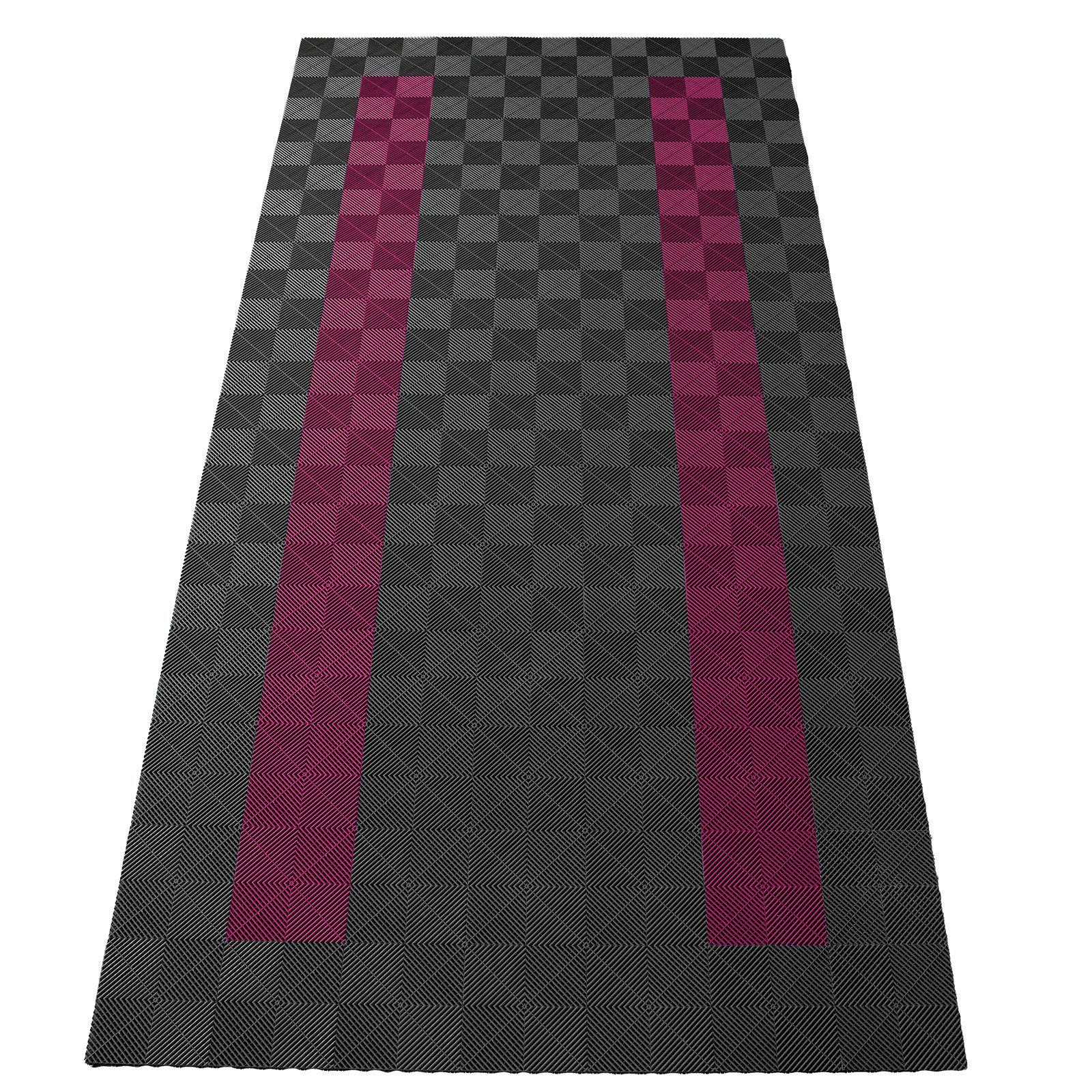 Tenzo-R Bodenfliese Performance Garagenboden Floor 2,8mx5,6m Grau Pink Set4, grau/pink