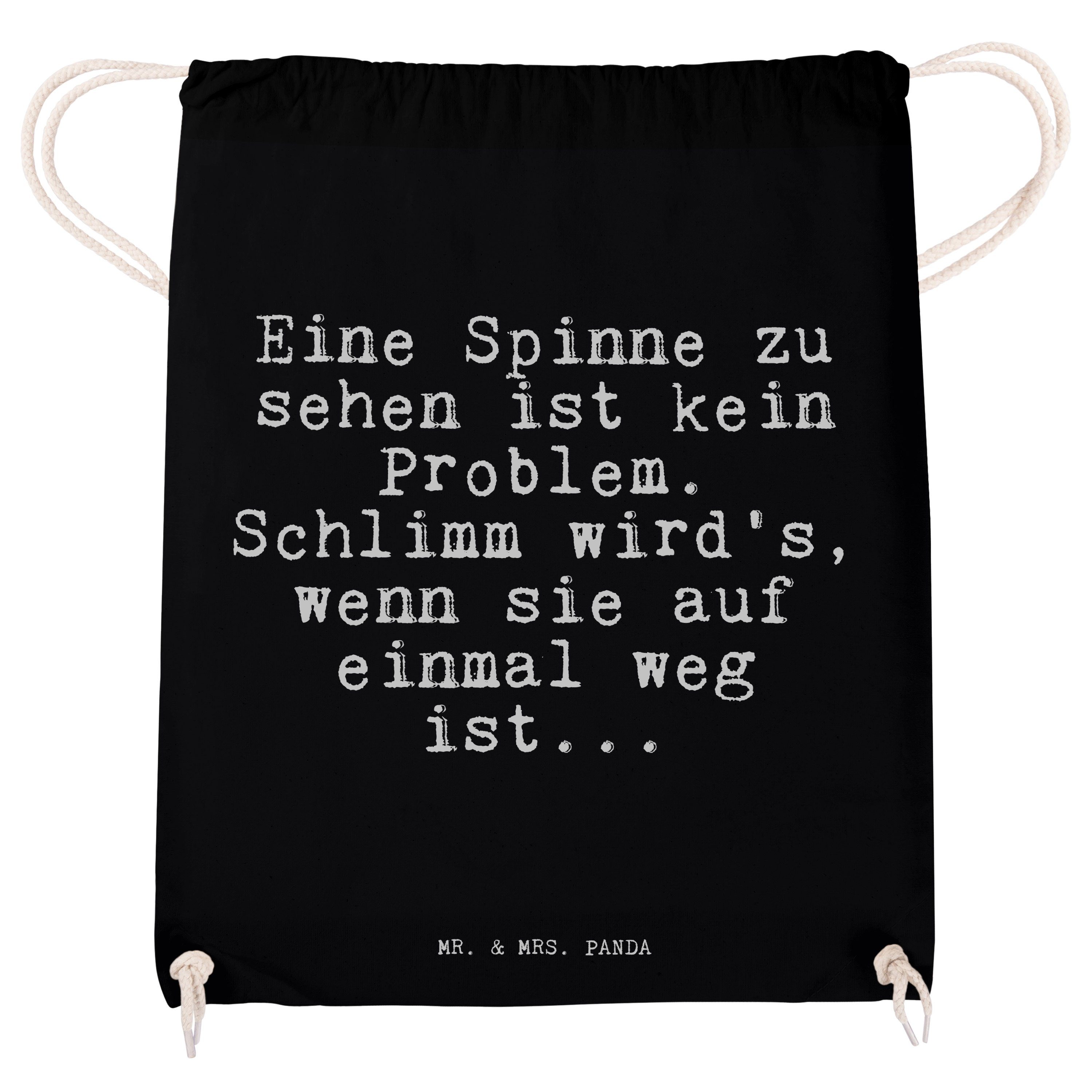 - zu Sporttasche sehen... (1-tlg) Panda Beutel, Spinnen, Geschenk, Schwarz Mr. Freund Spinne Mrs. Eine & -