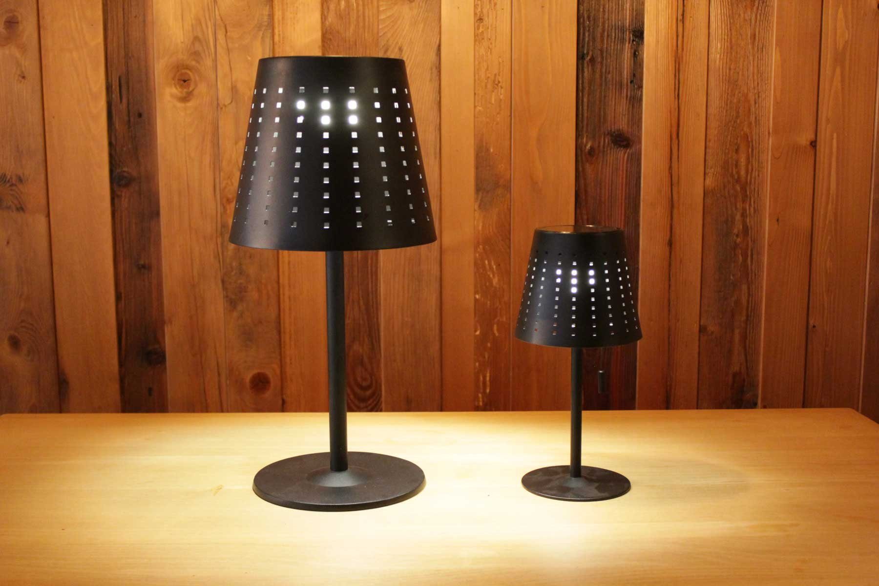 Kiom Tischleuchte L verbaut, fest warmweiß Tischleuchte cm LED, Solar Metall, schwarz 3fach dimmbar, 47,7 LED-Leuchtmittel Vinces