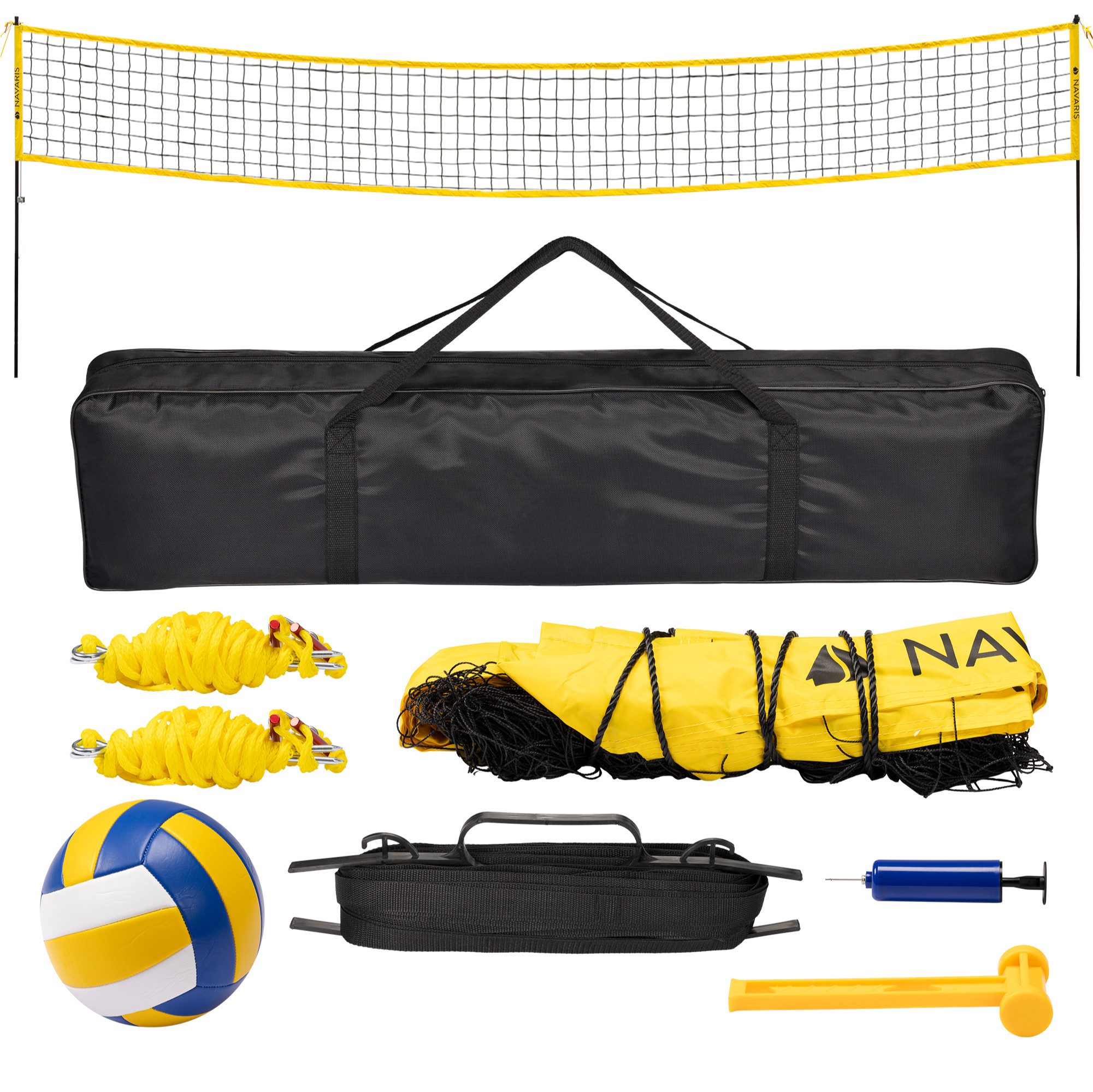 Volleyballnetz Mobiles Volleyballnetz Set - Einfacher Aufbau - Volleyball Zubehör -