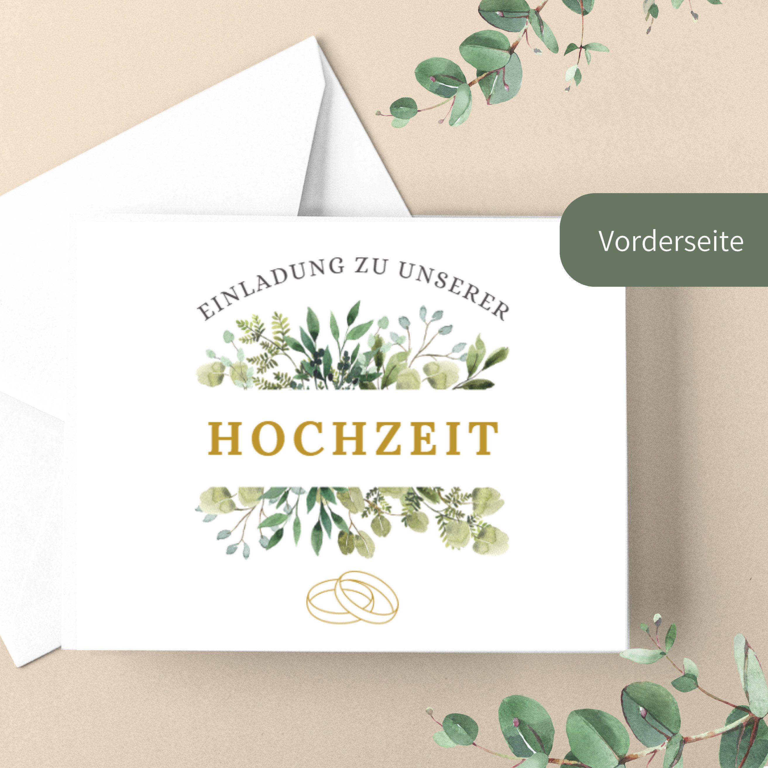Briefzauber Einladungskarten 12x Hochzeit Einladungskarten mit 12x Umschlägen – Bild 4 von 5