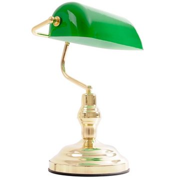 etc-shop LED Tischleuchte, Leuchtmittel inklusive, Warmweiß, LED Banker Lampe Schreibtisch Lese Beleuchtung Metall grün Schalter