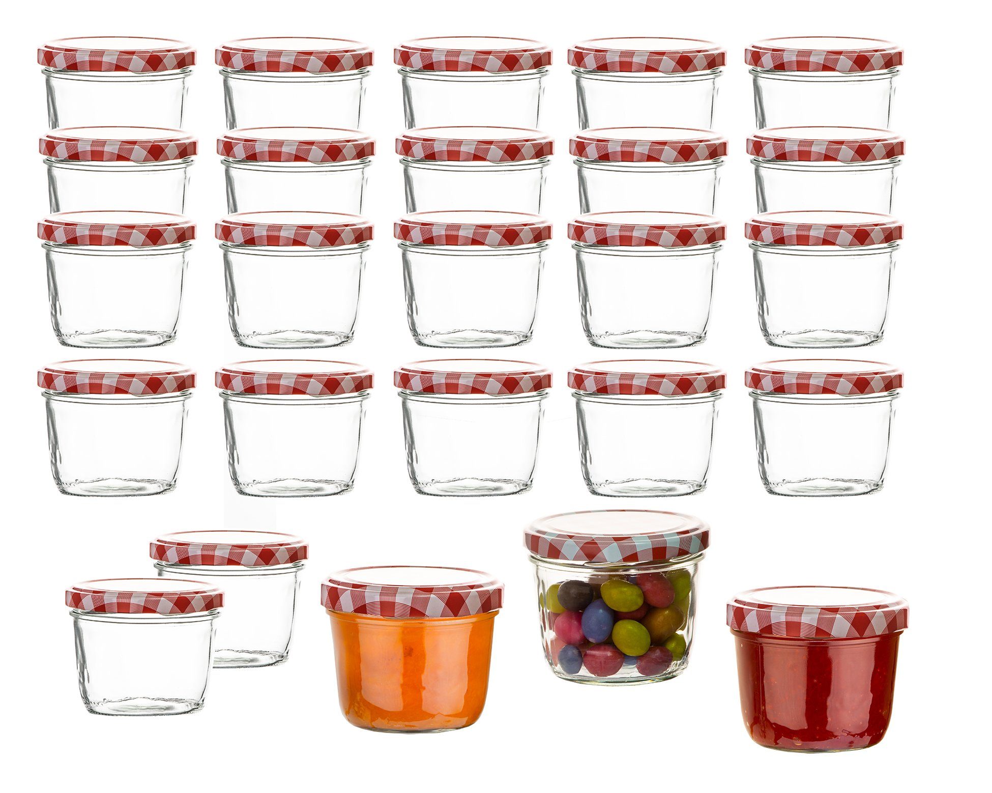 BigDean Einmachglas 82 Set rund, Einweckglas TO Marmeladengläser (24-tlg) Glas, 230ml Sturzglas