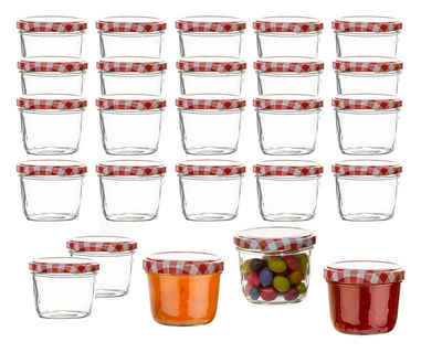 BigDean Einmachglas Set Marmeladengläser 230ml Einweckglas Sturzglas TO 82 rund, Glas, (24-tlg)