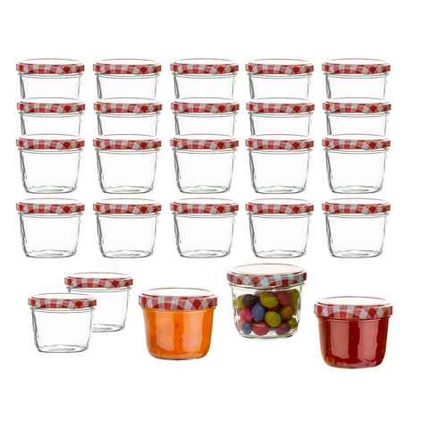 BigDean Einmachglas Set Marmeladengläser 230ml Einweckglas Sturzglas TO 82 rund, Glas, (24-tlg)