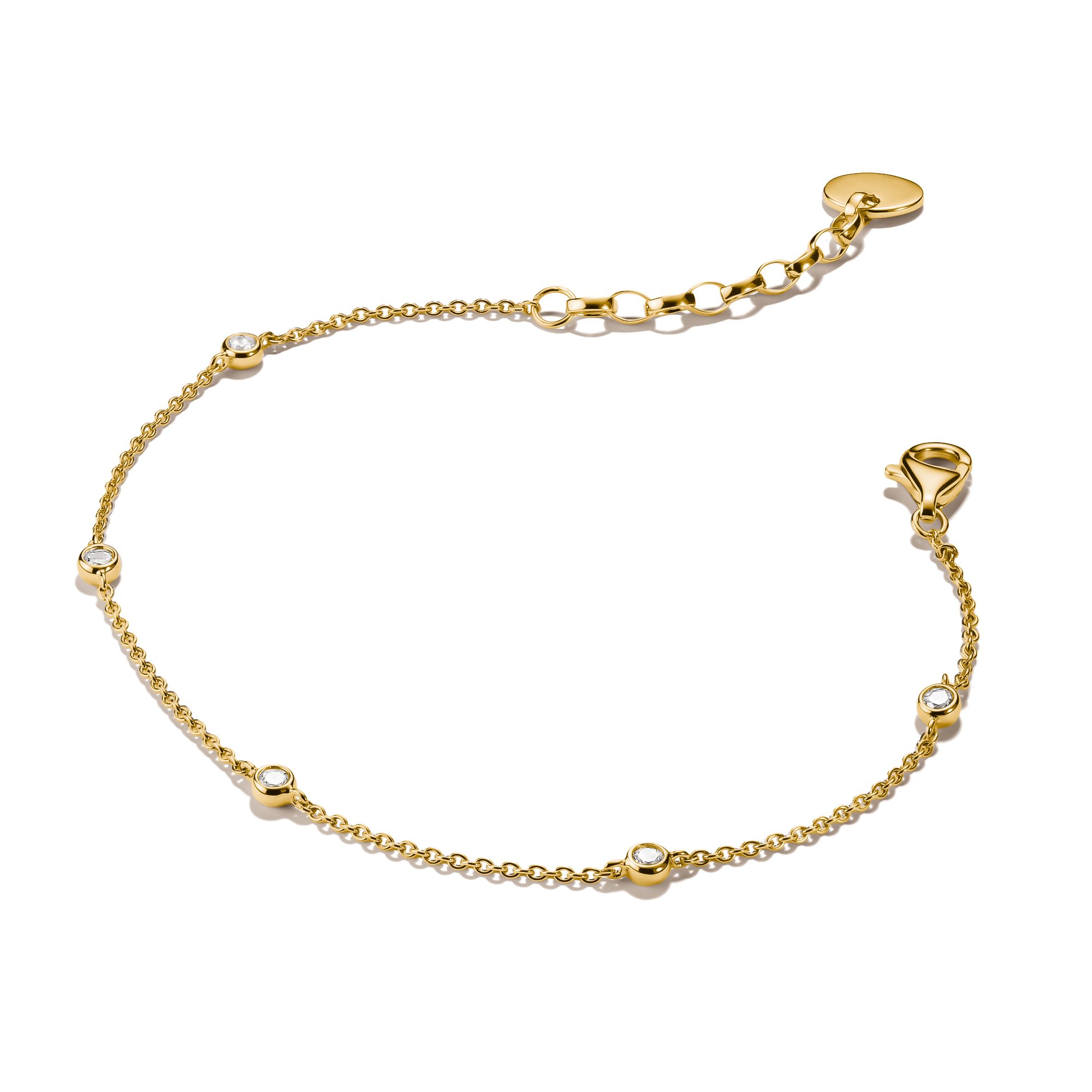 THOMAS SABO Armband Armband gelbgoldfarben mit Perlen, mit Zirkonia (synth)