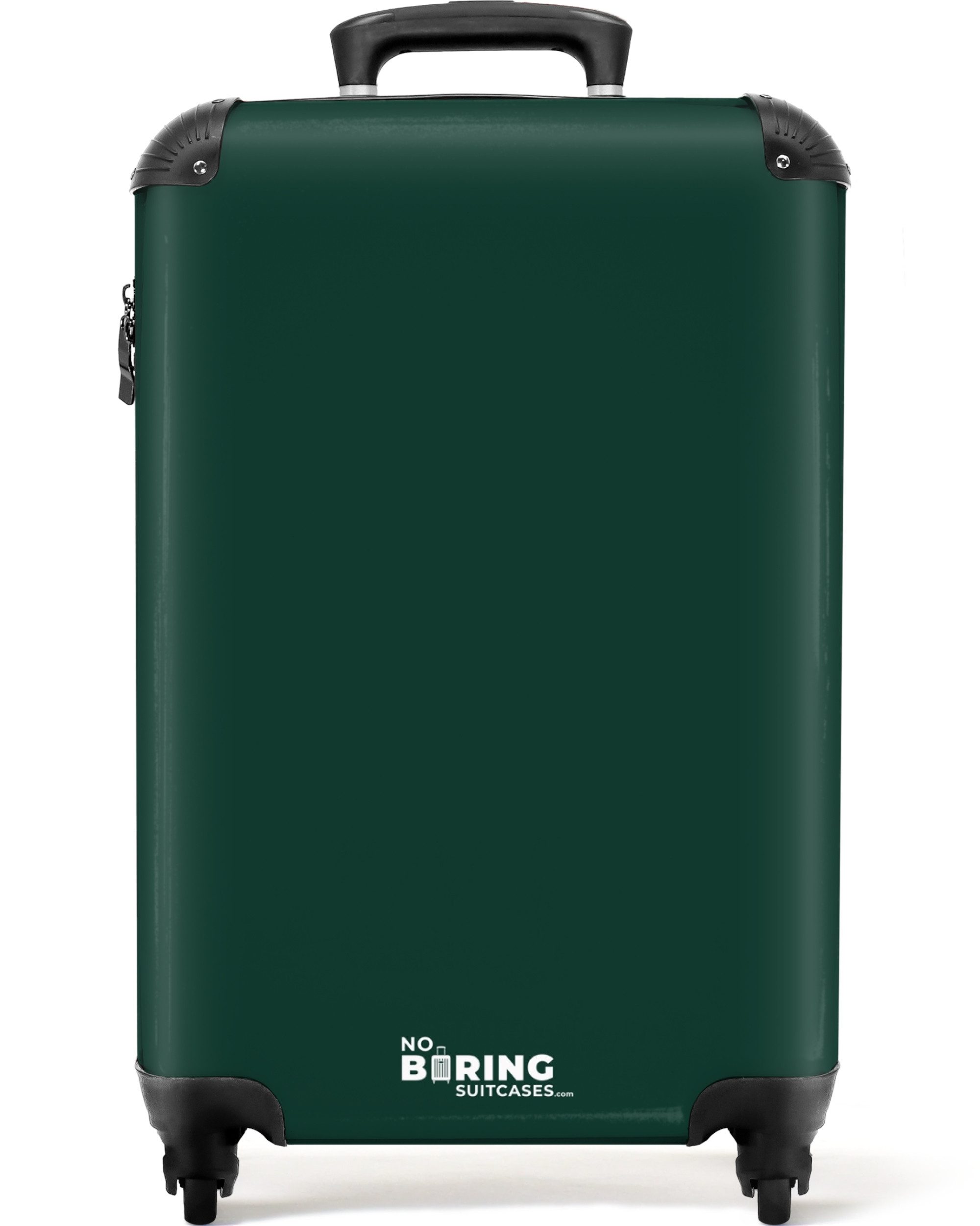 NoBoringSuitcases.com© Hartschalen-Trolley Dunkelgrün - Einfarbig 55x35x20cm, 4 Rollen, Reisetasche mit Rollen, Koffer Handgepäck Flugzeug