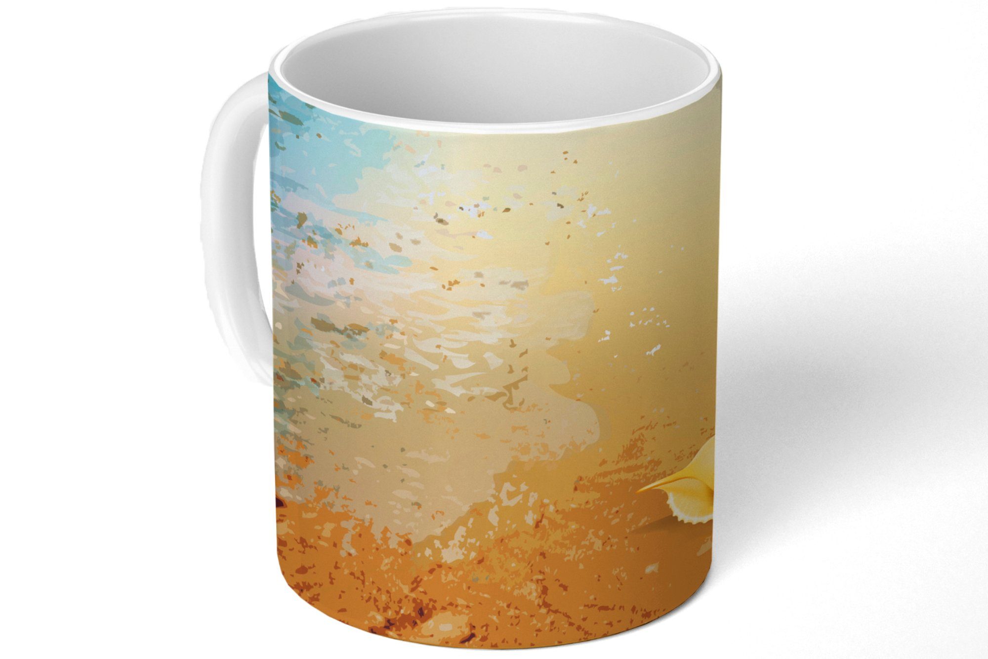 Kaffeetassen, Wasser, Teetasse, Teetasse, - Strand Tasse MuchoWow - Keramik, Becher, Geschenk Muschel