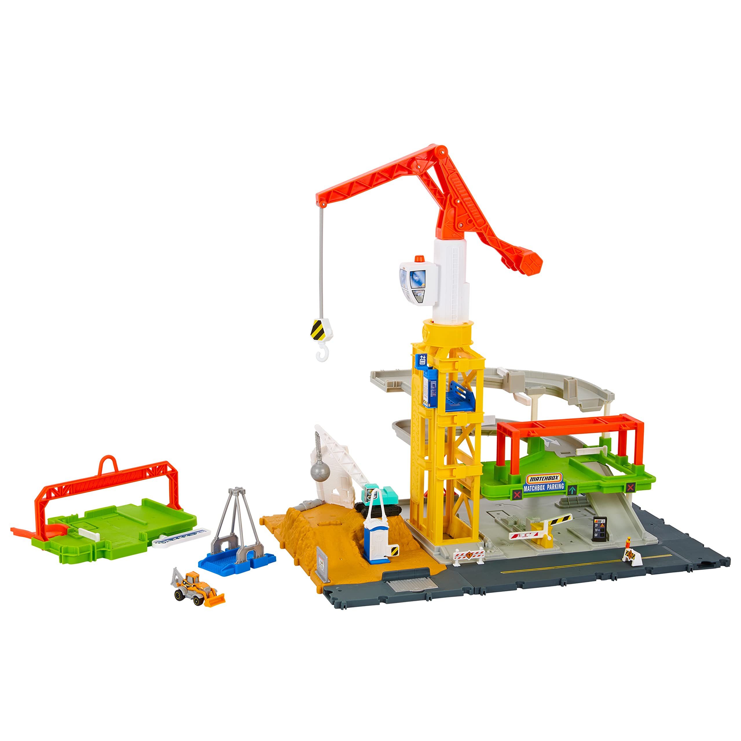 MATCHBOX Modellauto Action Drivers Riesen Baustelle Spielset, Maßstab 1:64