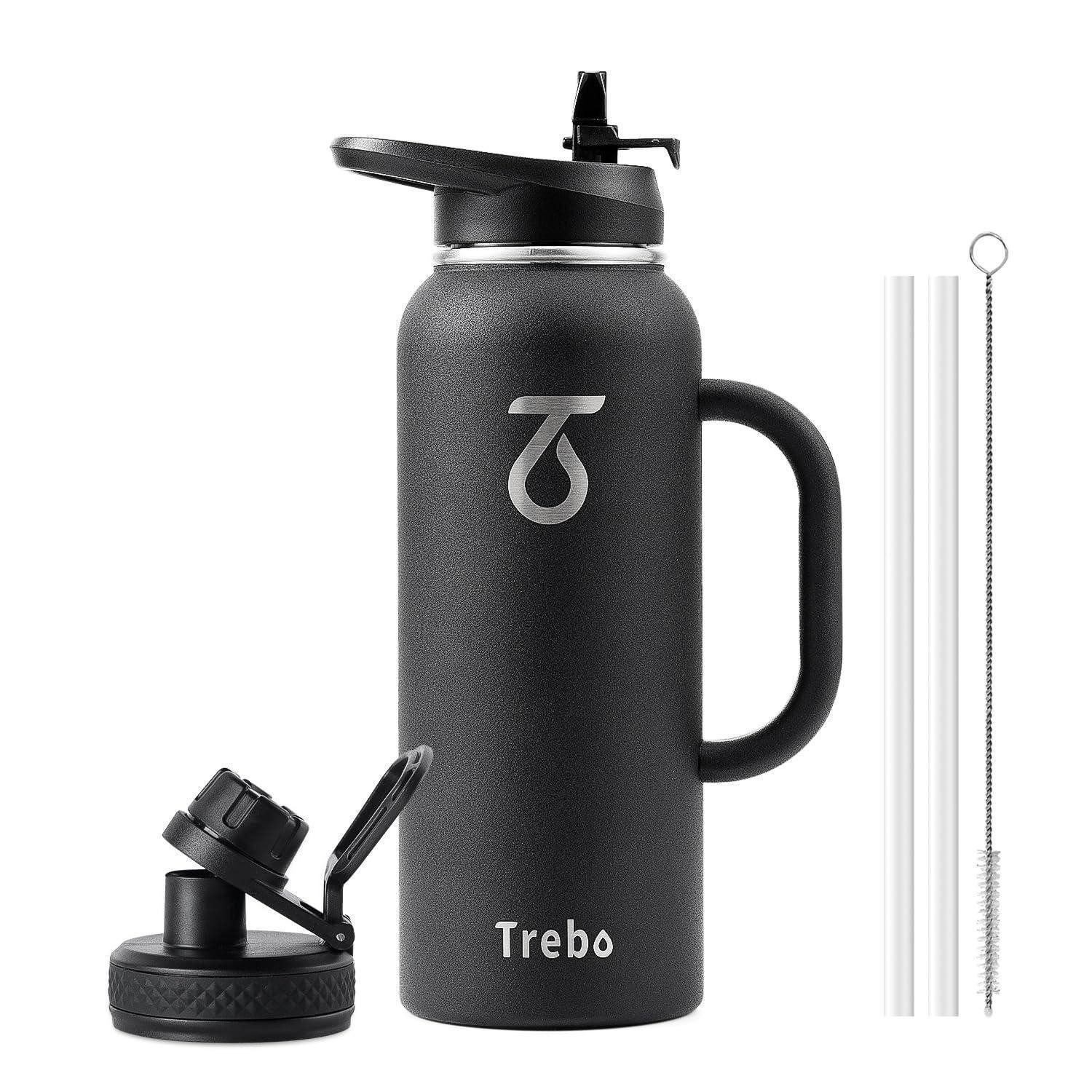 LuxusKollektion Thermoflasche Trinkflasche Edelstahl isoliert schwarz 1.2L