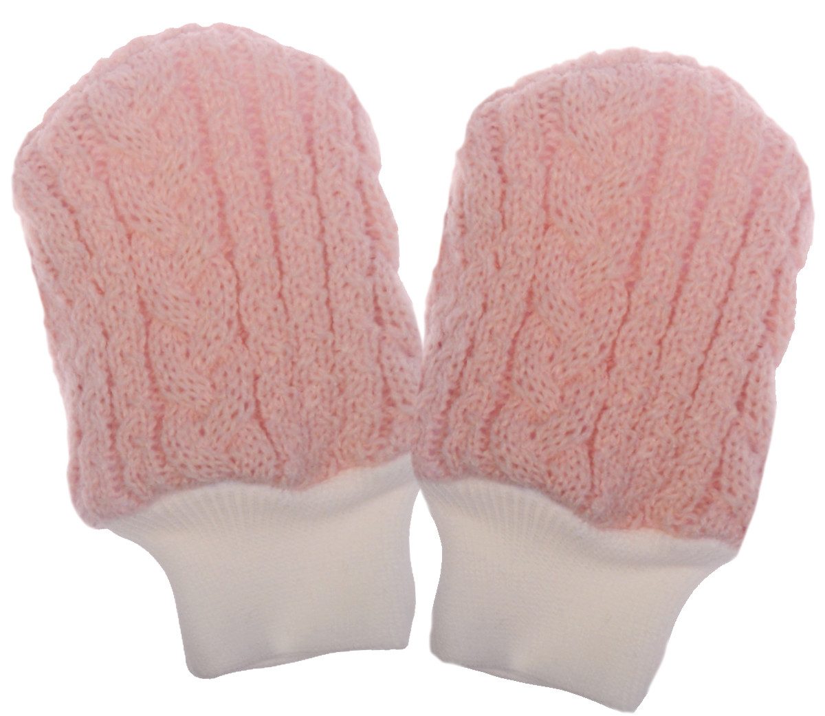 La Bortini Fäustlinge Fäustlinge warme Baby Handschuhe für Neugeborene 0 bis 12 Monate mit Baumwoll-Futter, für Neugeborene, in Rosa, gestrickt