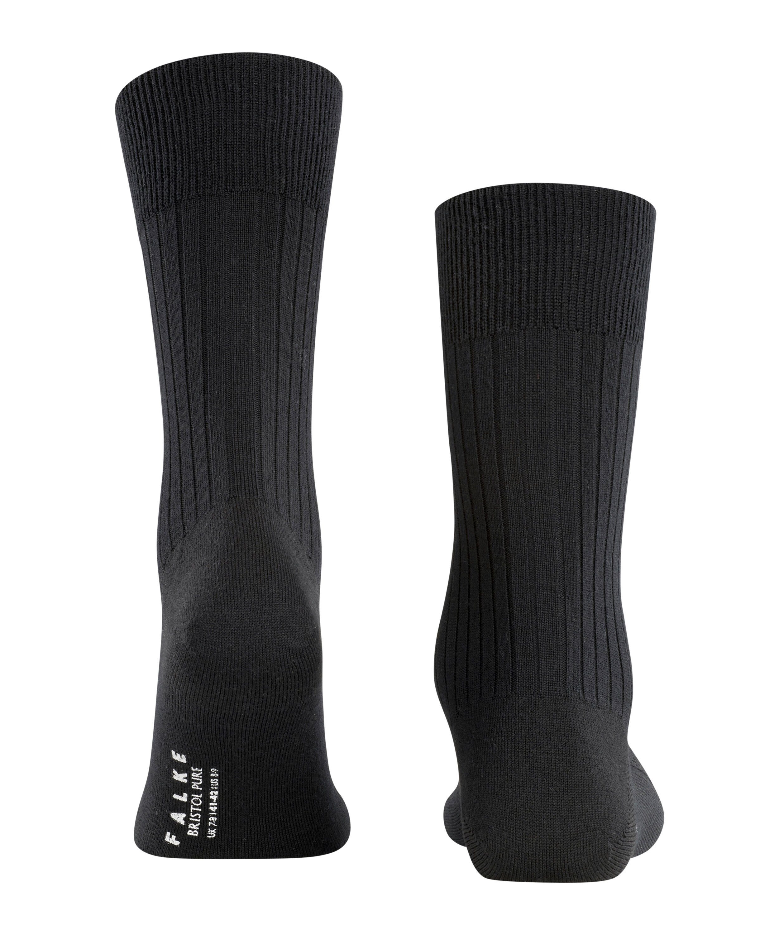 Socken (1-Paar) Pure black FALKE Bristol (3000)