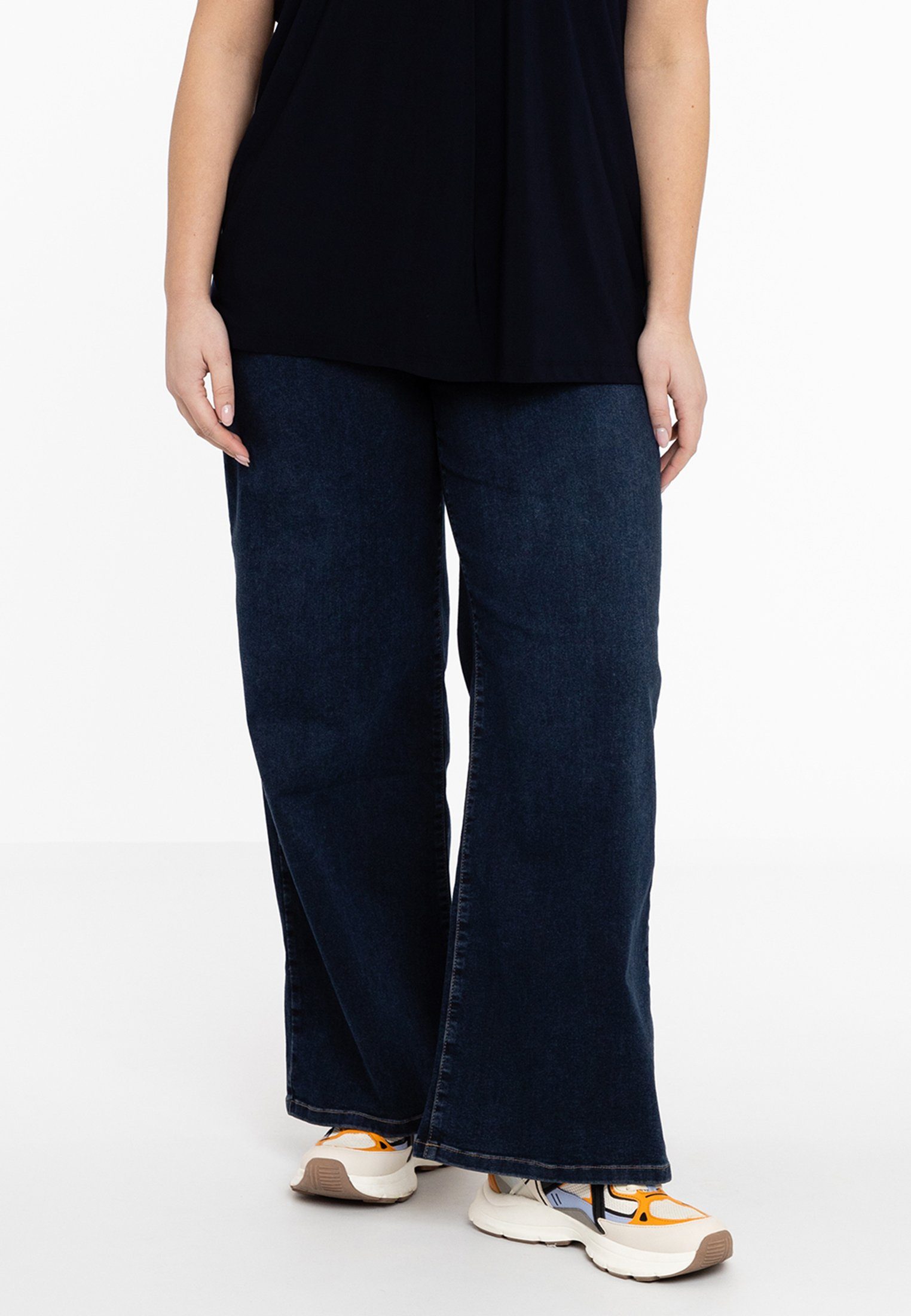 Yoek High-waist-Jeans Große Größen dark indigo