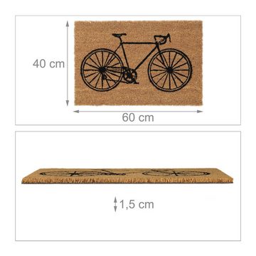 Fußmatte Fußmatte Fahrrad 40 x 60 cm, relaxdays, Höhe: 15 mm