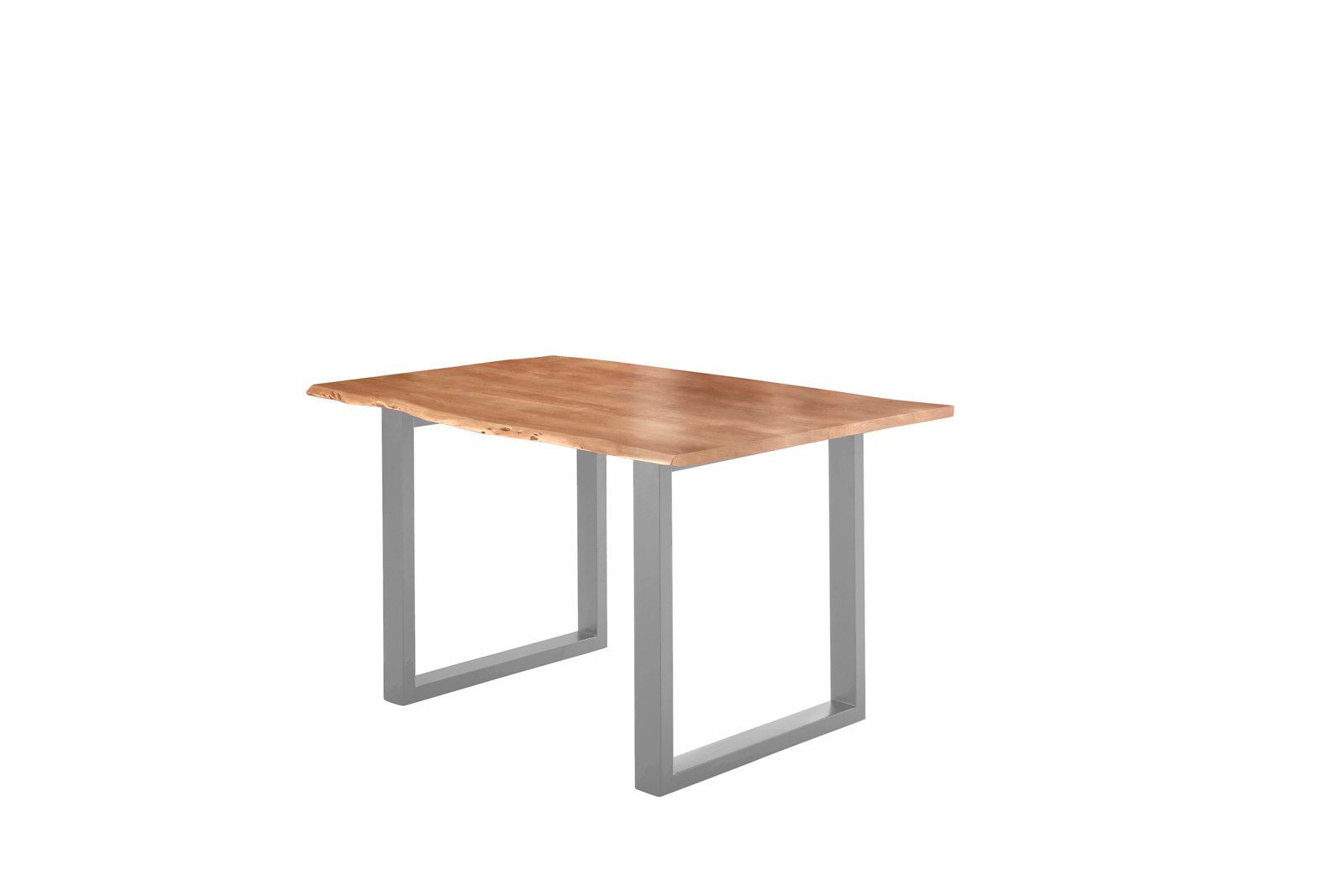 SAM® Baumkantentisch Laverna, natürliche Baumkante, Massivholz Akazie, Metallgestell U-Form