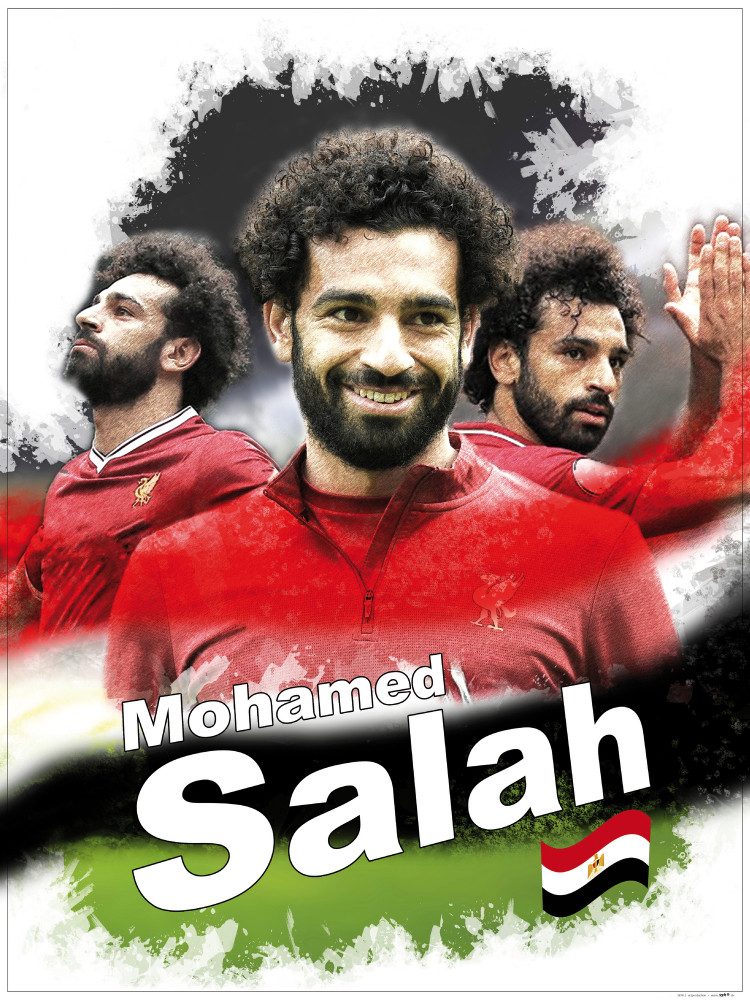 Poster FuÃŸball Kunstdruck Bild - Mohamed Salah, LFC (80 x 60 cm)