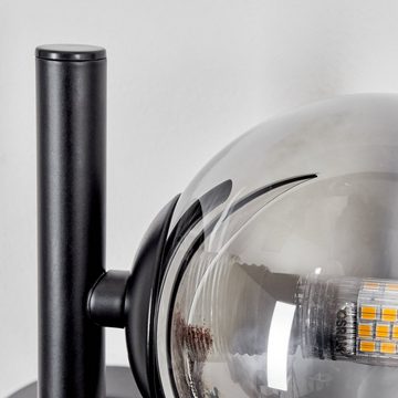 hofstein Wandleuchte Wandlampe aus Metall/Riffelglas in Schwarz/Rauchfarben/Klar, ohne Leuchtmittel, m. Glasschirmen (10cm) u. An/-Auschalter, 3x G9, ohne Leuchtmittel