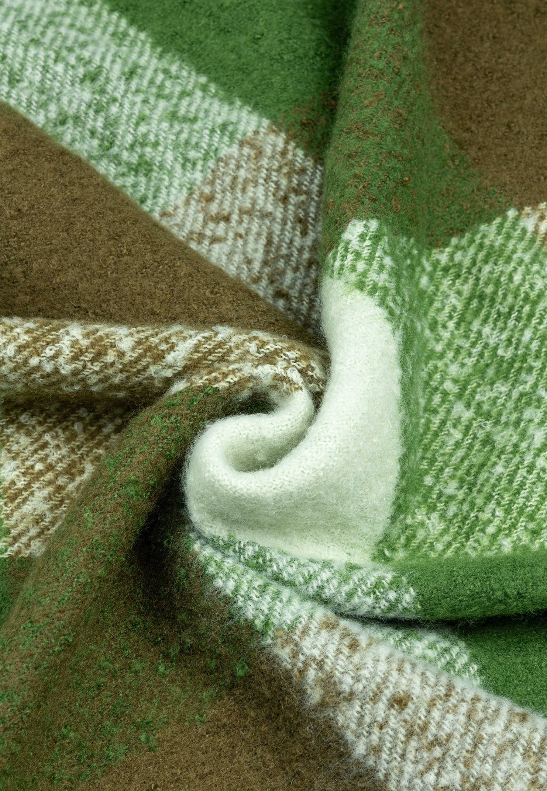 Caspar Modeschal SC526 Damen XXL Schal Dreieckstuch mit gewebtem Block Muster