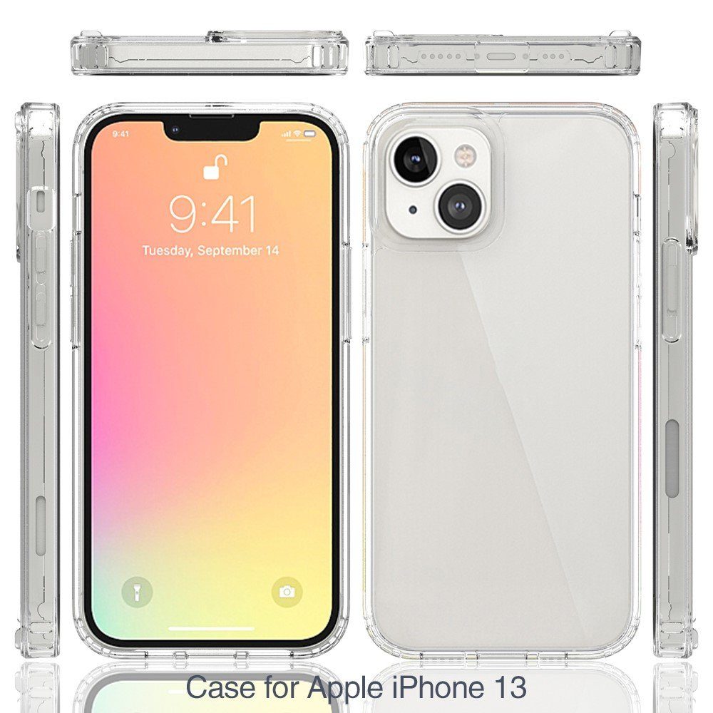 CoverKingz Handyhülle Hülle für Apple iPhone 13 Handyhülle Hybrid Silikon Case Bumper Cover 15,40 cm (6,1 Zoll), Handyhülle Schutzhülle Transparent Hybrid Silikonhülle Bumper