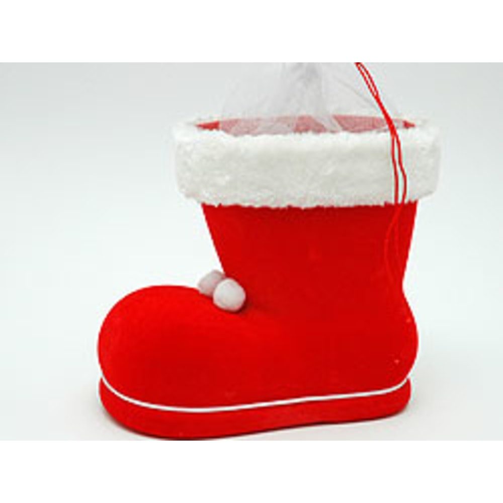 HundB Weihnachtsfigur Nikolausstiefel Groß Rot 1 Stück (Stück, 1 St., Nikolausstiefel), Weihnachtsstiefel Geschenkstiefel Dekostiefel Festtagsstiefel