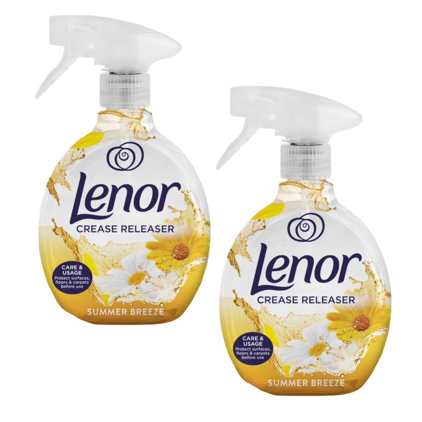 LENOR Bügelspray 2 x Lenor Crease Releaser je 500ml Sommerbrise Entfernt Falten