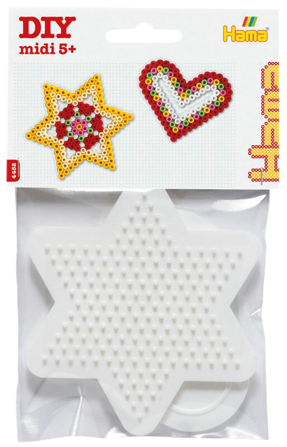 Hama Perlen Bastelperlen Stiftplatten-Mix Herz, Stern, 2 Stück