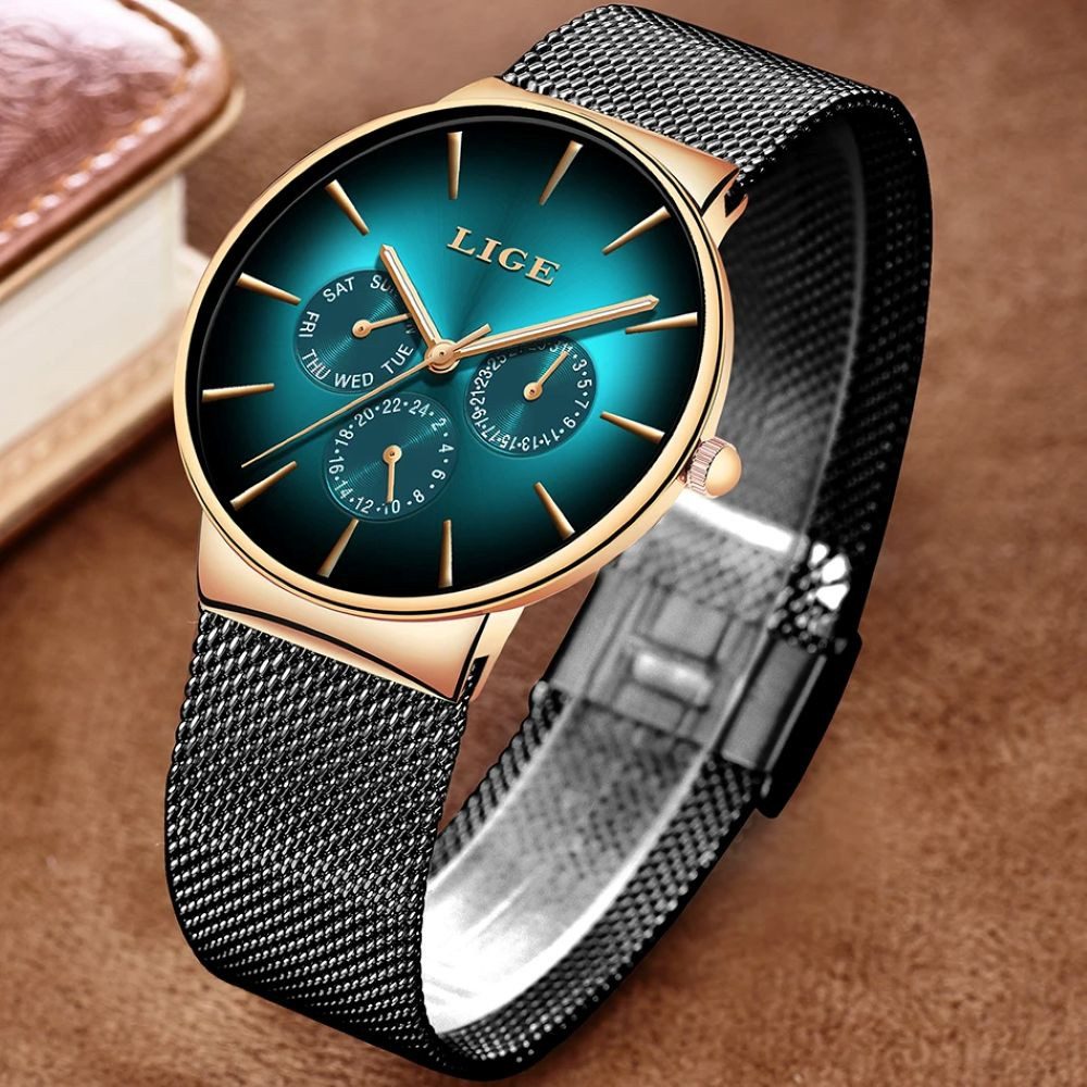 Lige Quarzuhr Lige 9936 Damenuhr Chrono Zifferblatt Türkis Mint L-9936 günstig online kaufen