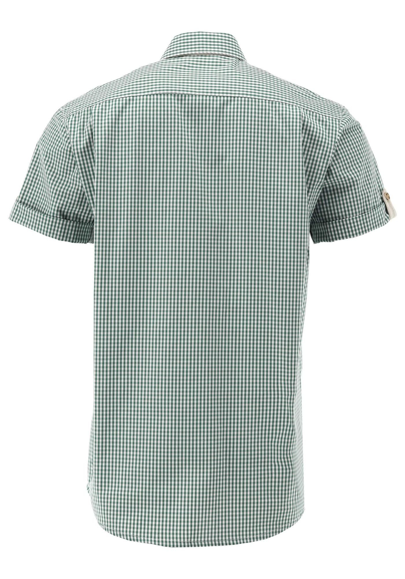 OS Trachten Kurzarmhemd Scuwe Regular Fit, Haifischkragen, Krempellasche mi günstig online kaufen