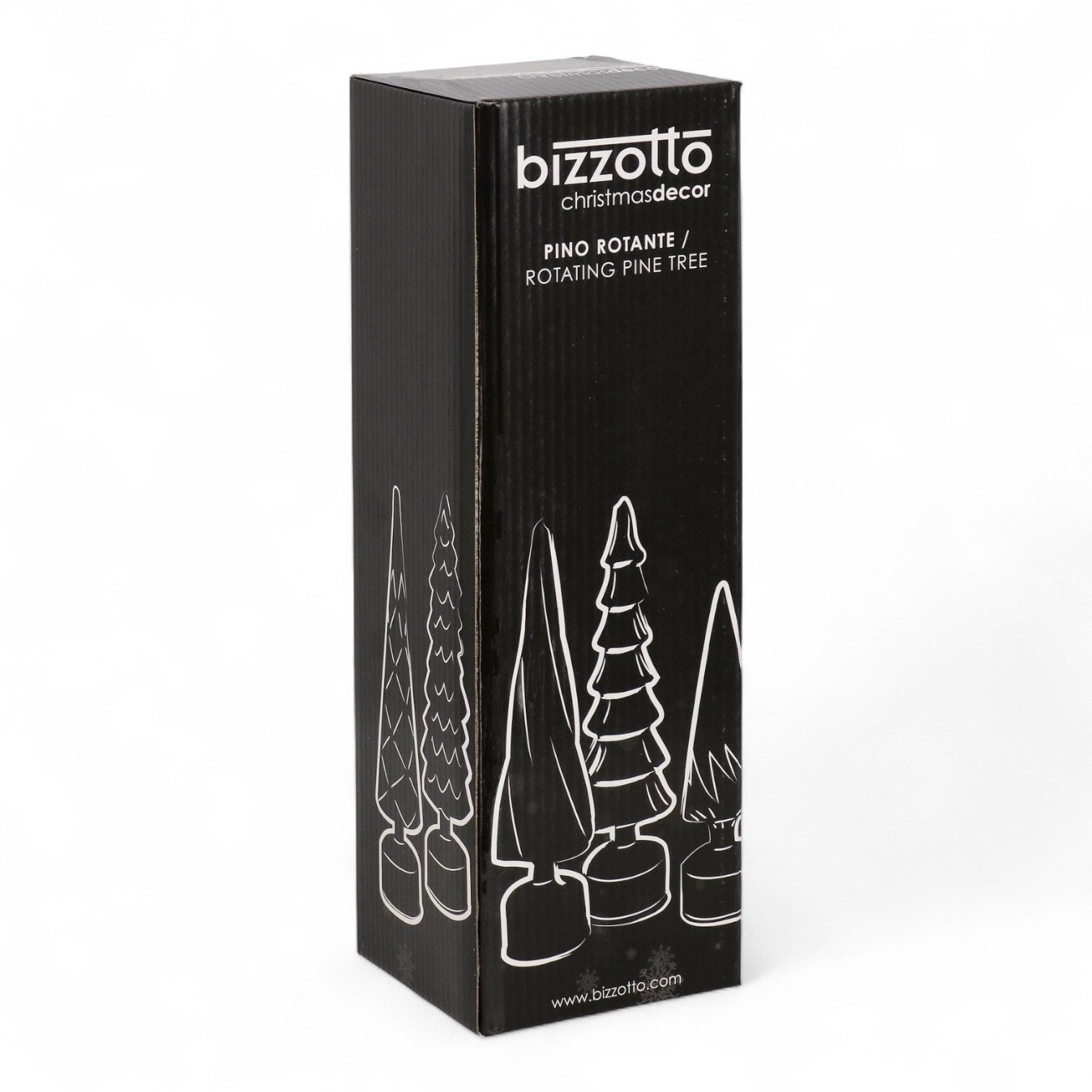 Bizzotto LED-Dekofigur Weißer Glasbaum – Glitzer & Blinklicht, drehbar, Glasdeko (kein Set)