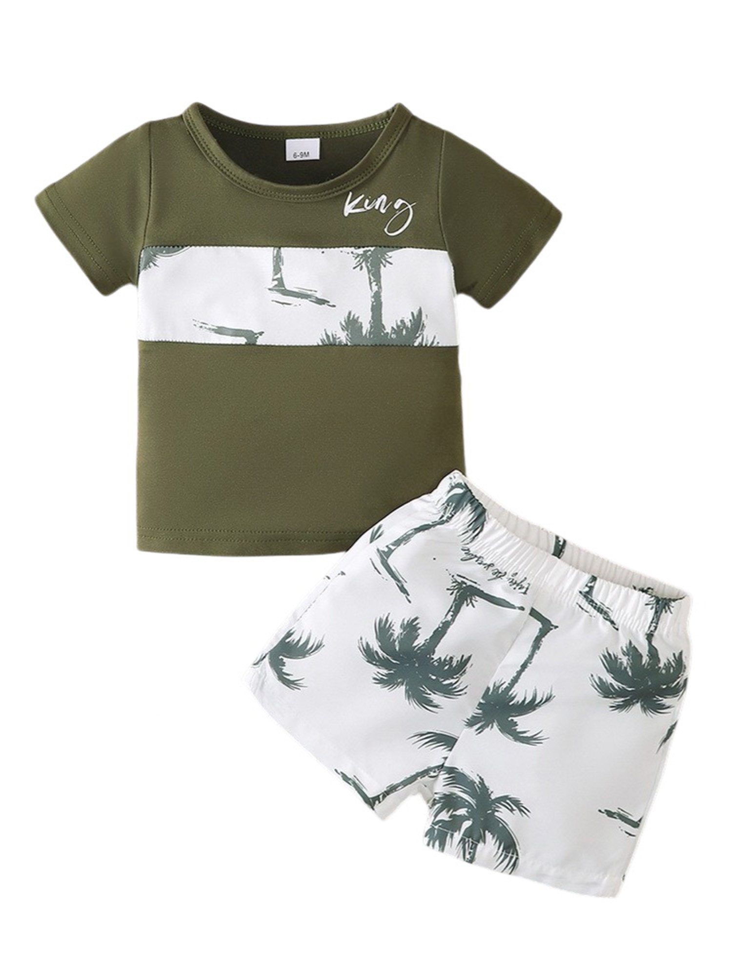 Lapastyle T-Shirt & Shorts Sommer Outfit Set für Jungen, Lässig Kurzarm Top mit bedrucktes Shorts (Set, 2-tlg) Hawaii-Stil, geeignet für Alltag, Urlaub und Strand