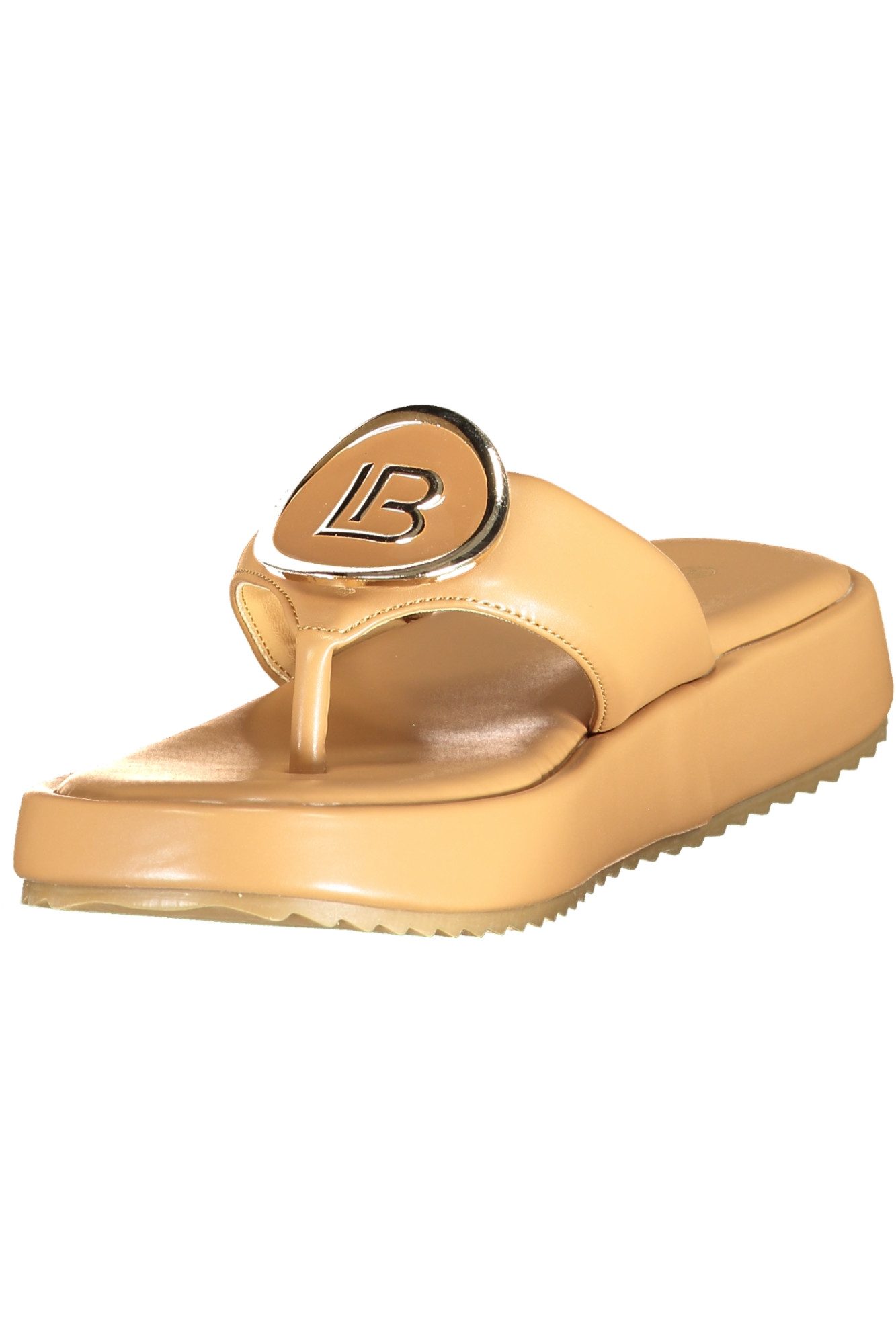 Laura Biagiotti Zehentrenner Elegante Damensandalen Beige mit Logo und