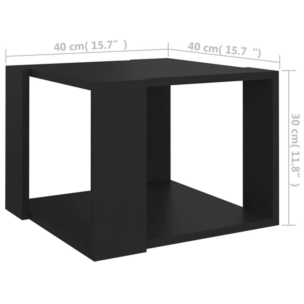 vidaXL Couchtisch Schwarz Holzwerkstoff | 40x40x30 (1-St) Schwarz Couchtisch Schwarz cm